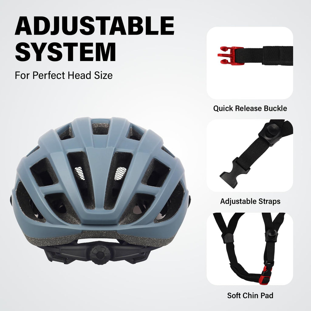 Youth Adult Road Bike Helmet, Men Women Adjustable Mountain Bicycle Helmet with Detachable Visor, 2 Sizes for Age 8-14+ Youth, Kids, Adult