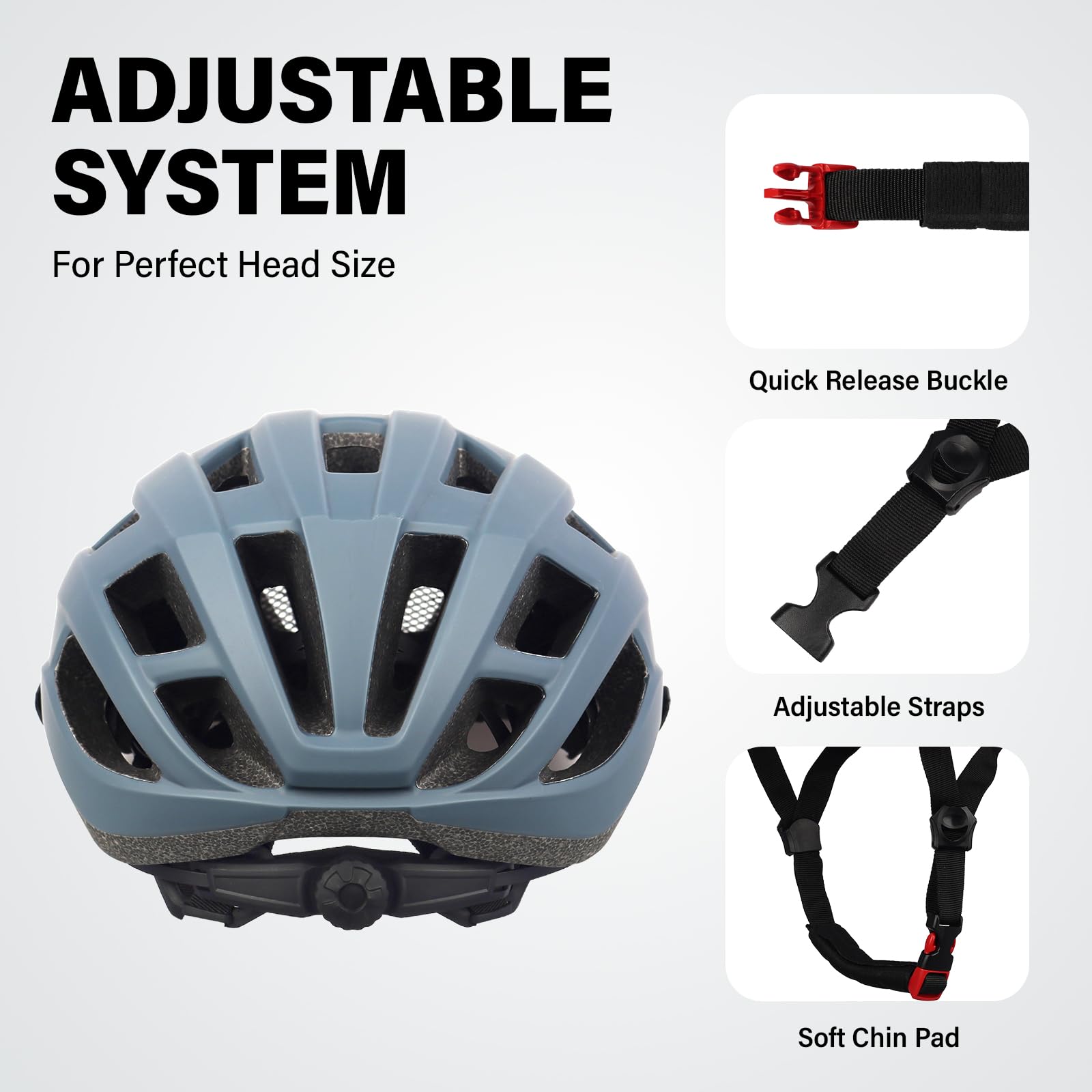 Youth Adult Road Bike Helmet, Men Women Adjustable Mountain Bicycle Helmet with Detachable Visor, 2 Sizes for Age 8-14+ Youth, Kids, Adult