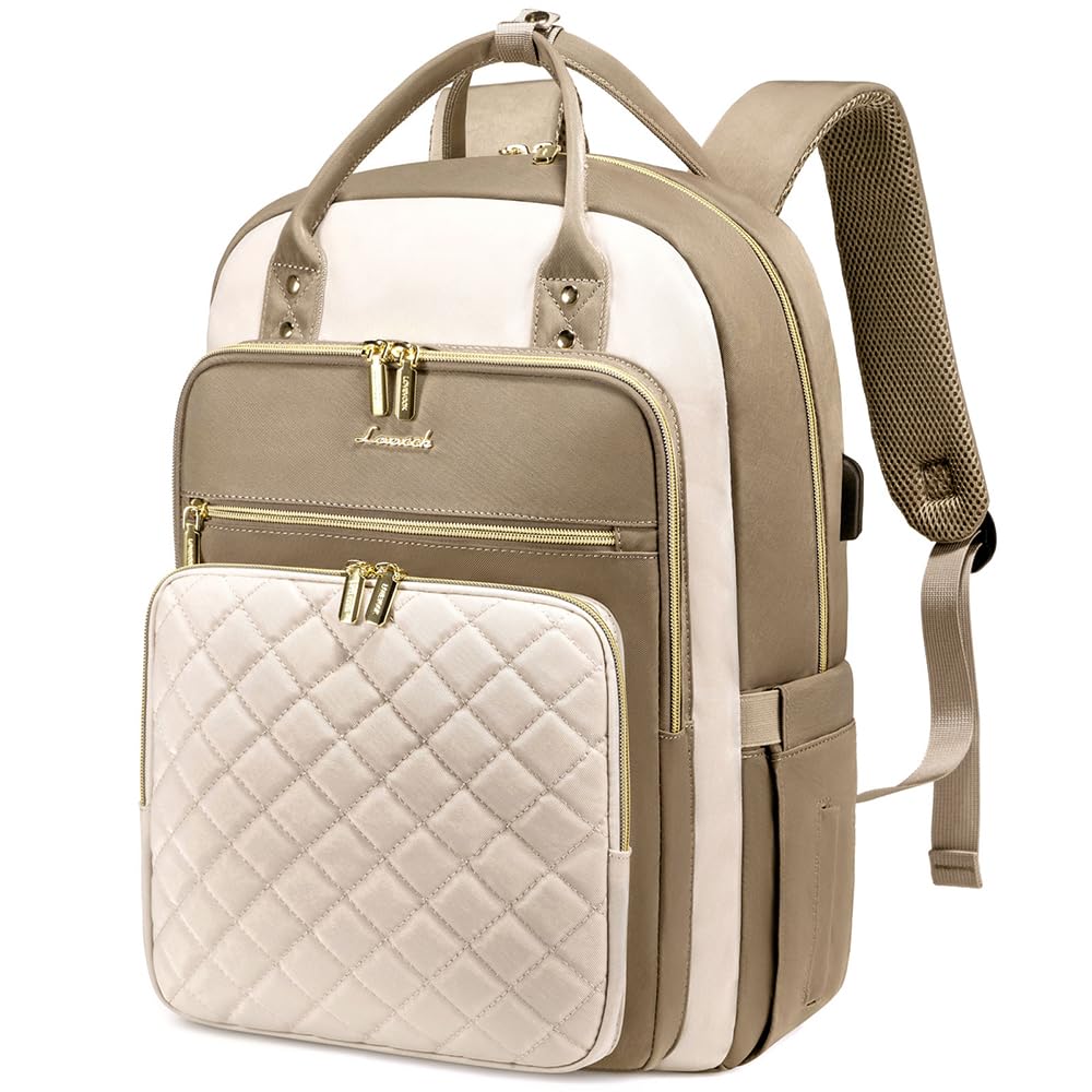 LOVEVOOK Laptop Backpack for Women, Water Resistant Travel Work Backpacks Purse College Business Teacher Nurse Computer bag with USB Charging Port