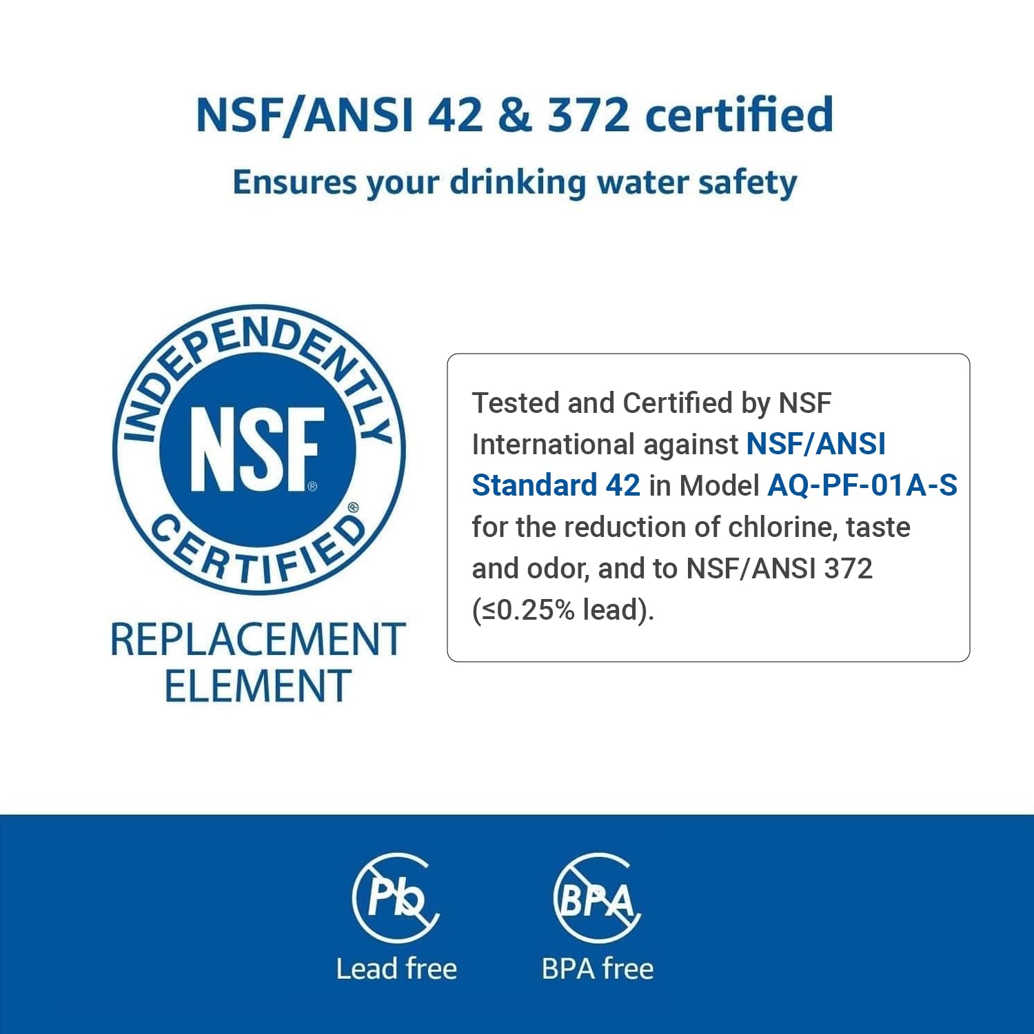 AQUA CREST PF-AL Alkaline Water Filter Replacement for Waterdrop® Pitcher and Dispenser Filtration System, Fits Waterdrop® PF-AL, Reduces PFOA/PFOS, Chlorine, Last Up to 100 Gallons, 1 Pack