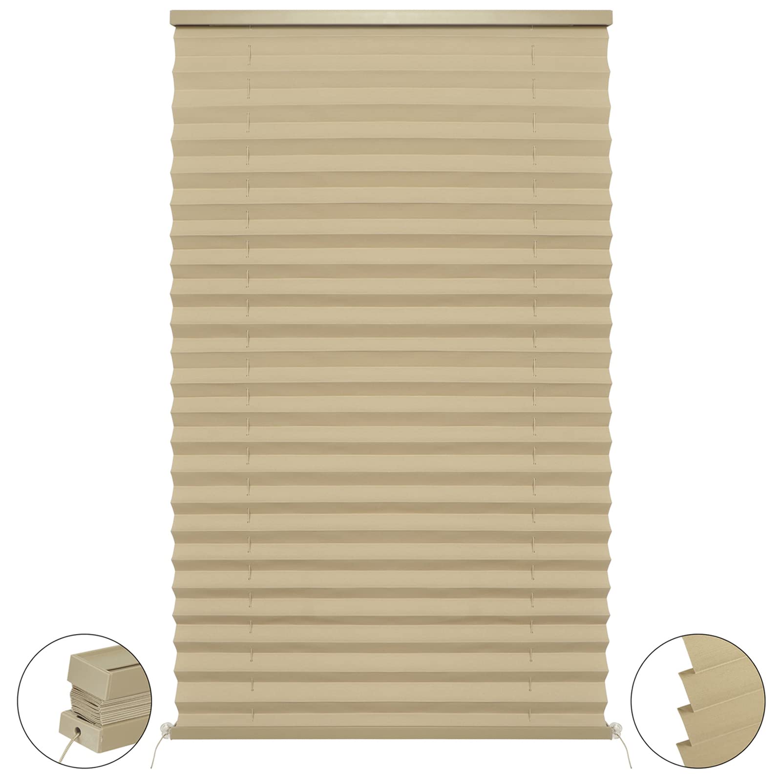 NOVINO RV Blinds Shades for Camper Window,RV Shades Pleated Camper Blinds for Travel Trailer Motor Coach Motorhome Window-14 W x 24" L