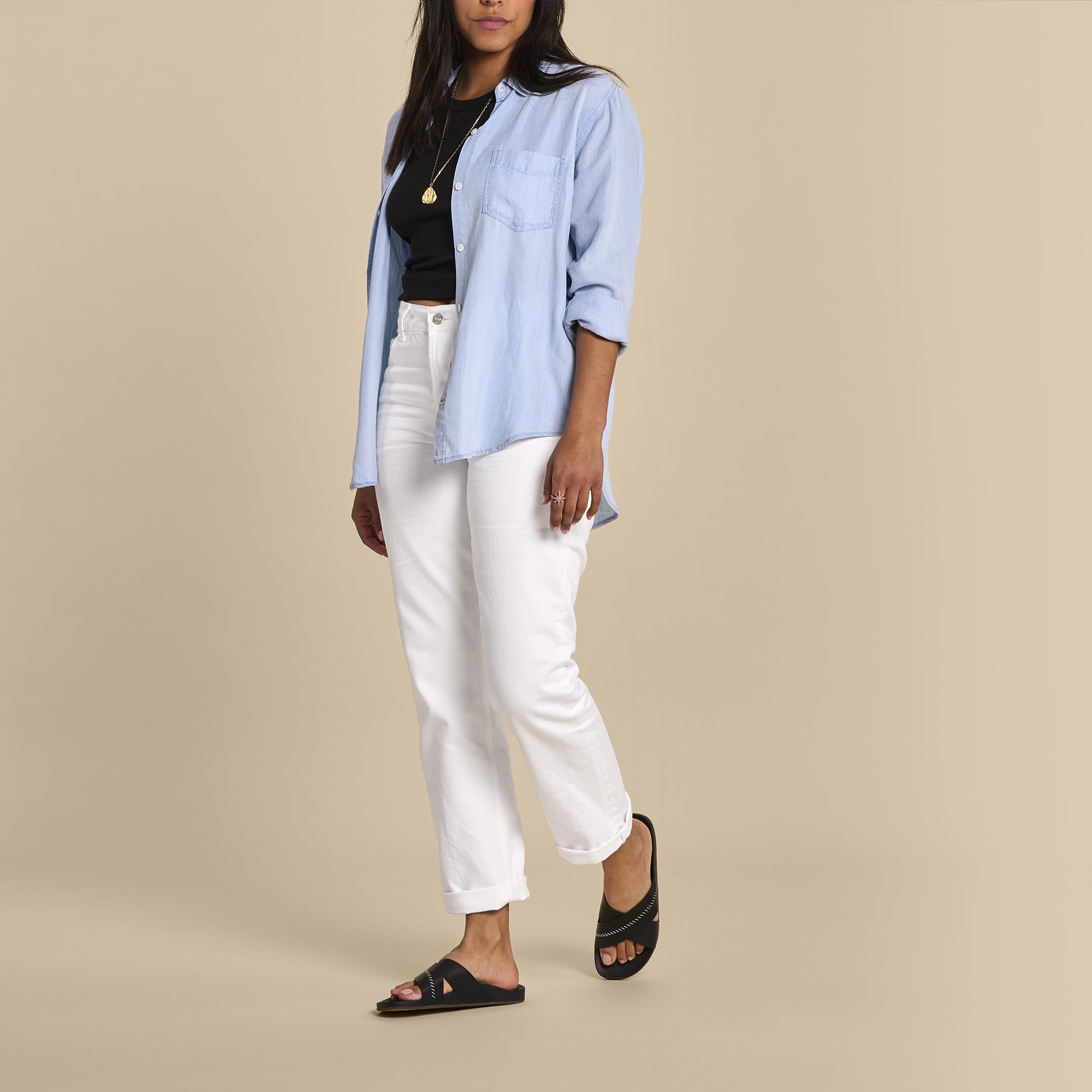 OluKai Kipe'a Olu Women's Slide Sandal, Premium Leather, Relaxed & Dressy Design For Any Occasion, All-Day Comfort & Fit