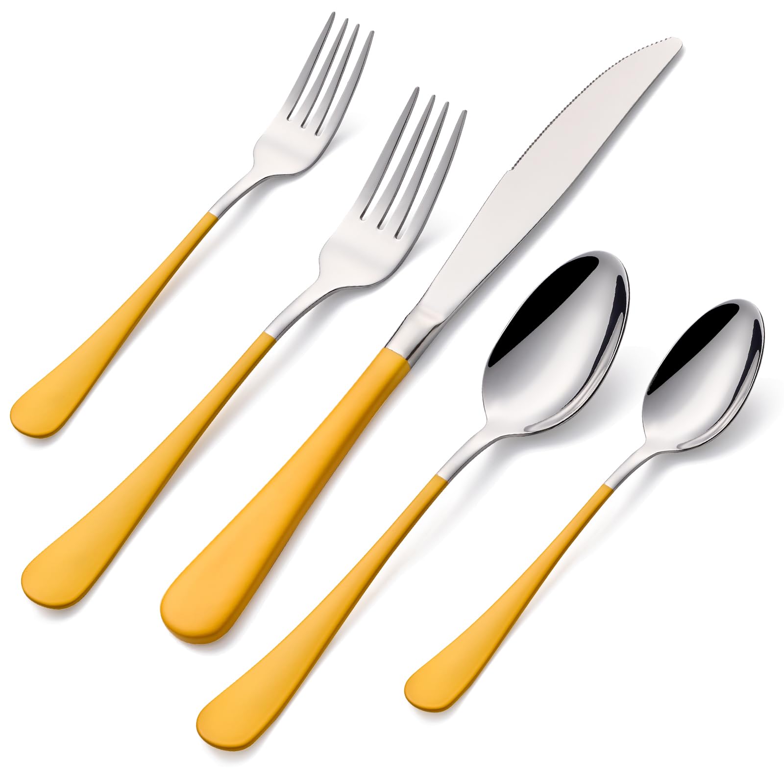 20-Pieces Blac and Pink Silverware Sets for 4,Pink Handle Stainless Steel Cutlery Set, Include Forks Spoons and Knives Set, Dishwasher Safe Utensil Sets for Home Restaurant