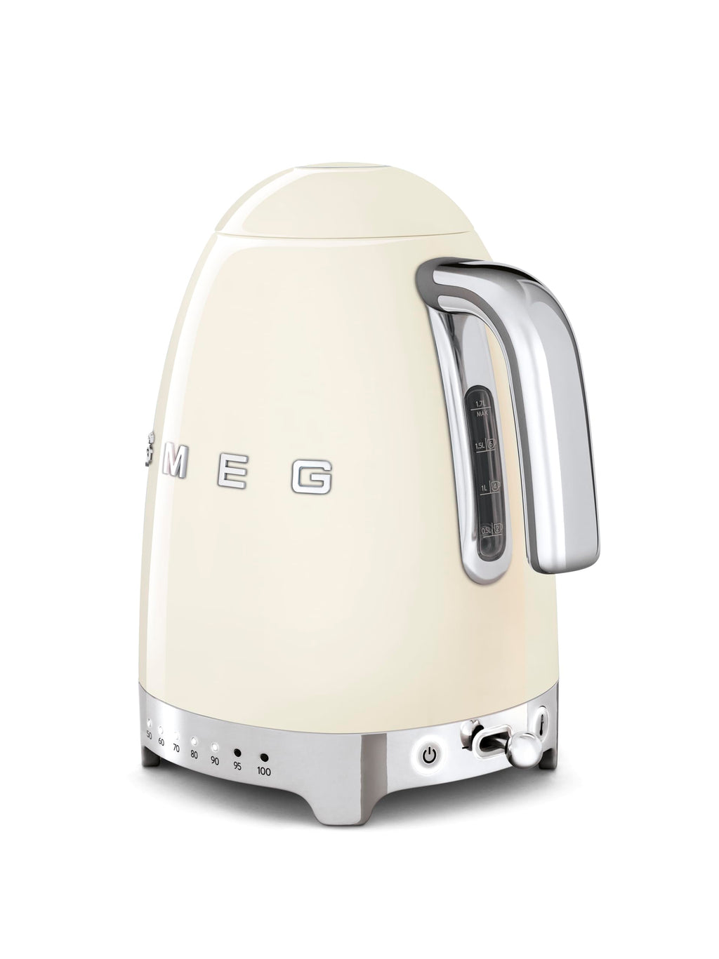 SMEG Variable Temperature Electric Kettle 1.7L (7 Cup), Stainless Steel Tea & Coffee Kettle, Fast Boil, Adjustable Temp 122°F–212°F, Keep Warm, Auto Shut-Off, 360° Base, Retro Style-Black