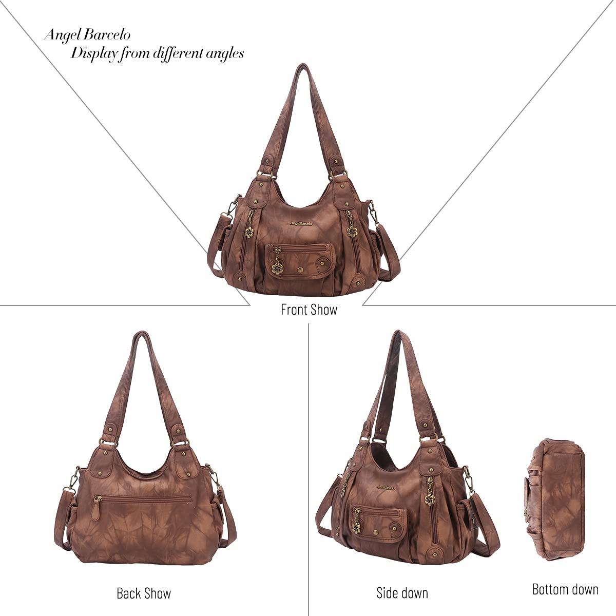 Angel Barcelo Purses for Women Soft PU Leather Shoulder Bag Crossbody Purse and Handbags