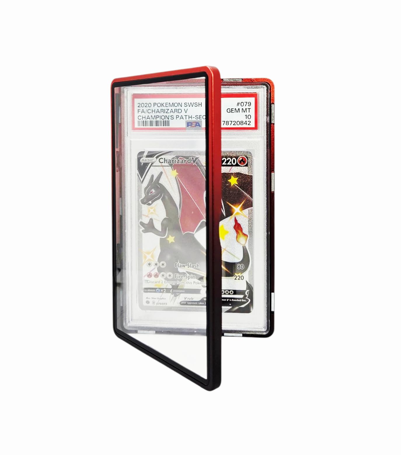 Metal PSA Slab Bumper Case UV Resistant- Safeguard Stackable Magnetic Aluminum Metal Case For Graded Cards (Black)