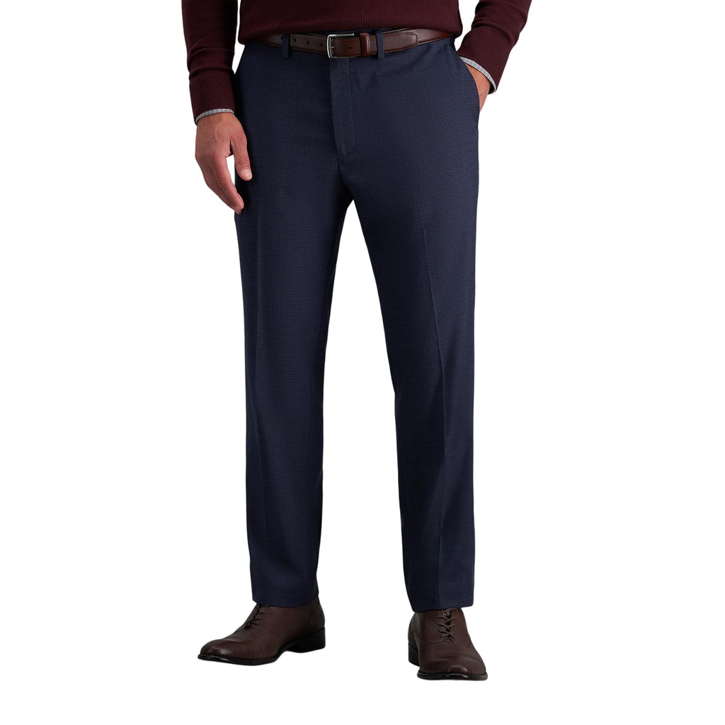 J.M. Haggar Mens 4-Way Stretch Straight Fit Flat Front Dress Pant