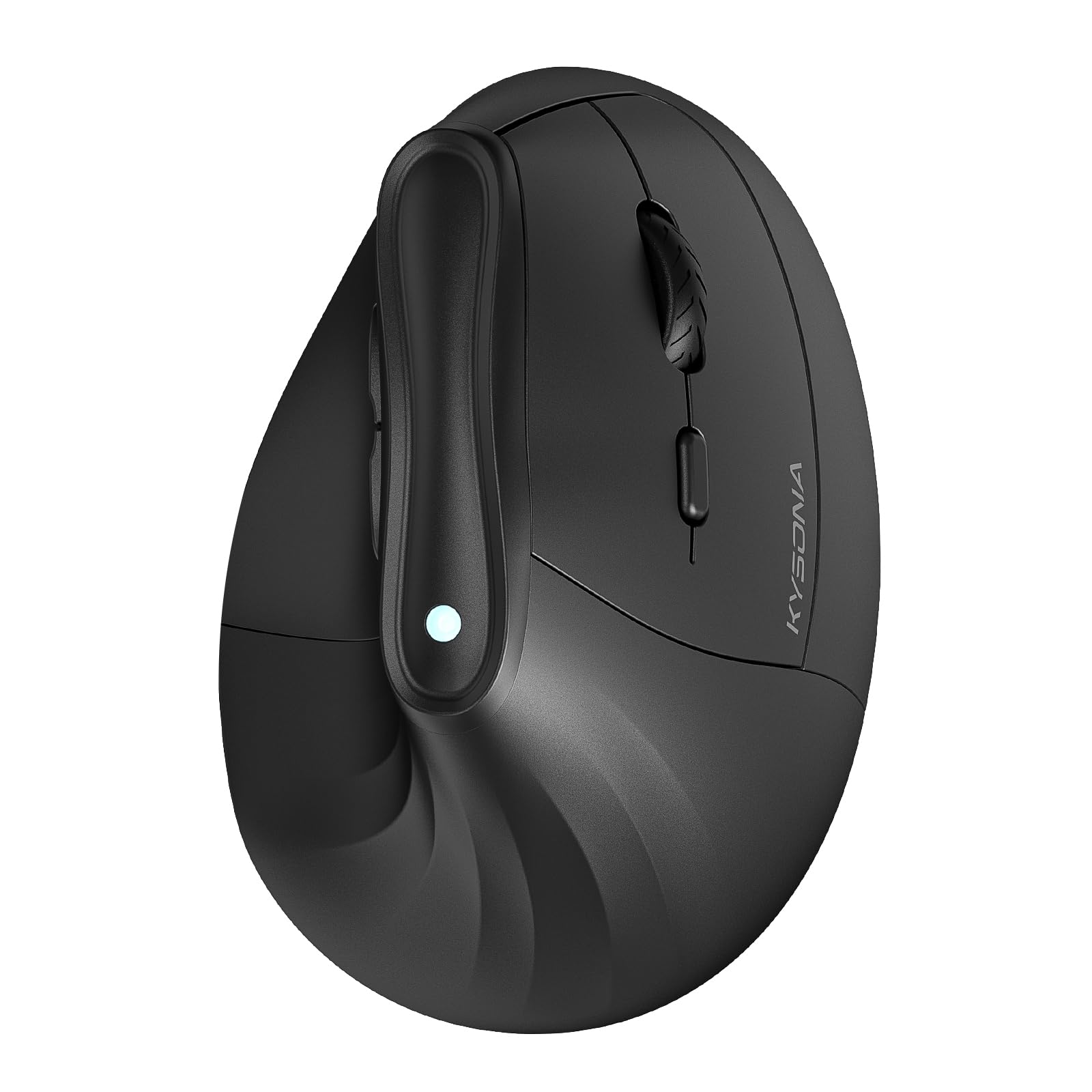 KYSONA Ergonomic Mouse Wireless, Bluetooth Vertical Mouse, 5-Level Adjustable DPI, 2.4G Silent Switch Mice for Windows, MacOS, IPadOS, Laptop, PC, Black