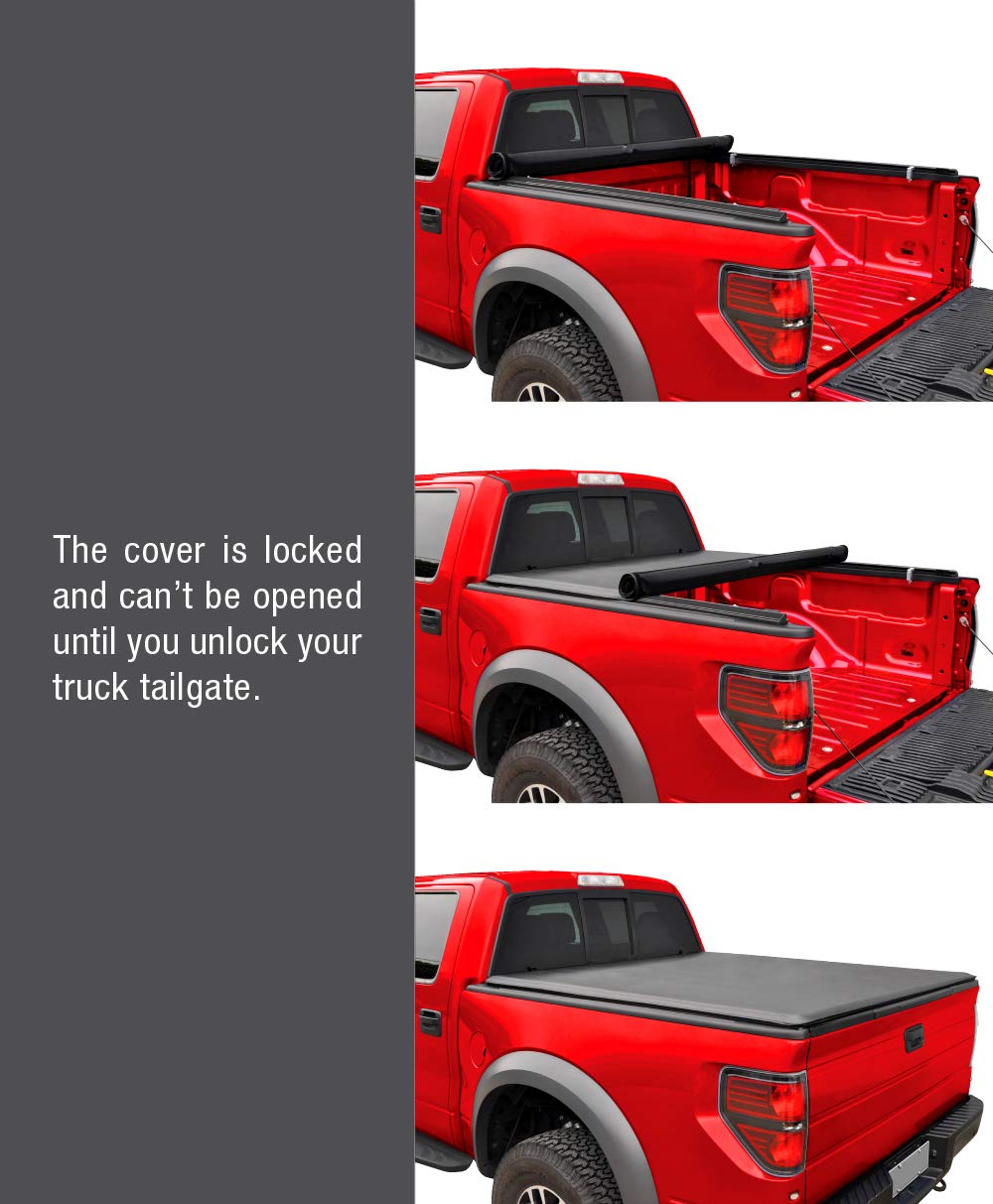 MaxMate Soft Roll-up Truck Bed Tonneau Cover Compatible with 2007-2013 Toyota Tundra | 5.5' (67") Bed | TCT169038