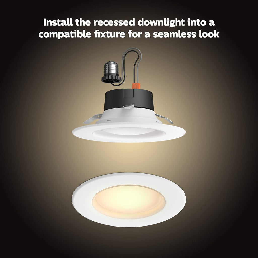 Philips Hue Smart Retrofit Recessed 5/6 Inch LED Downlight 1 Pack - White Ambiance Warm-to-Cool White Light 1100LM - Indoor Control with Hue App - Works with Alexa, Google Assistant and Apple Homekit