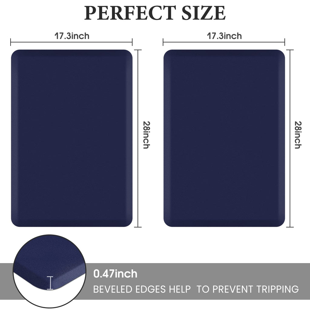 HappyTrends 2 PCS Kitchen Mat Cushioned Anti-Fatigue Floor Mat, Heavy Duty Ergonomic Comfort Foam Standing Mat, Waterproof Non-Slip Kitchen Rugs for Home, Office, Laundry,Black