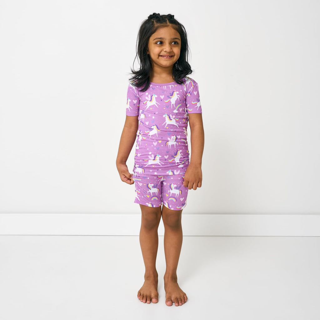 Little Sleepies Pajama Set w/Short Sleeve Shirt & Shorts, Viscose from Bamboo Toddler Pajamas, Girl & Boys Pajamas for Kids