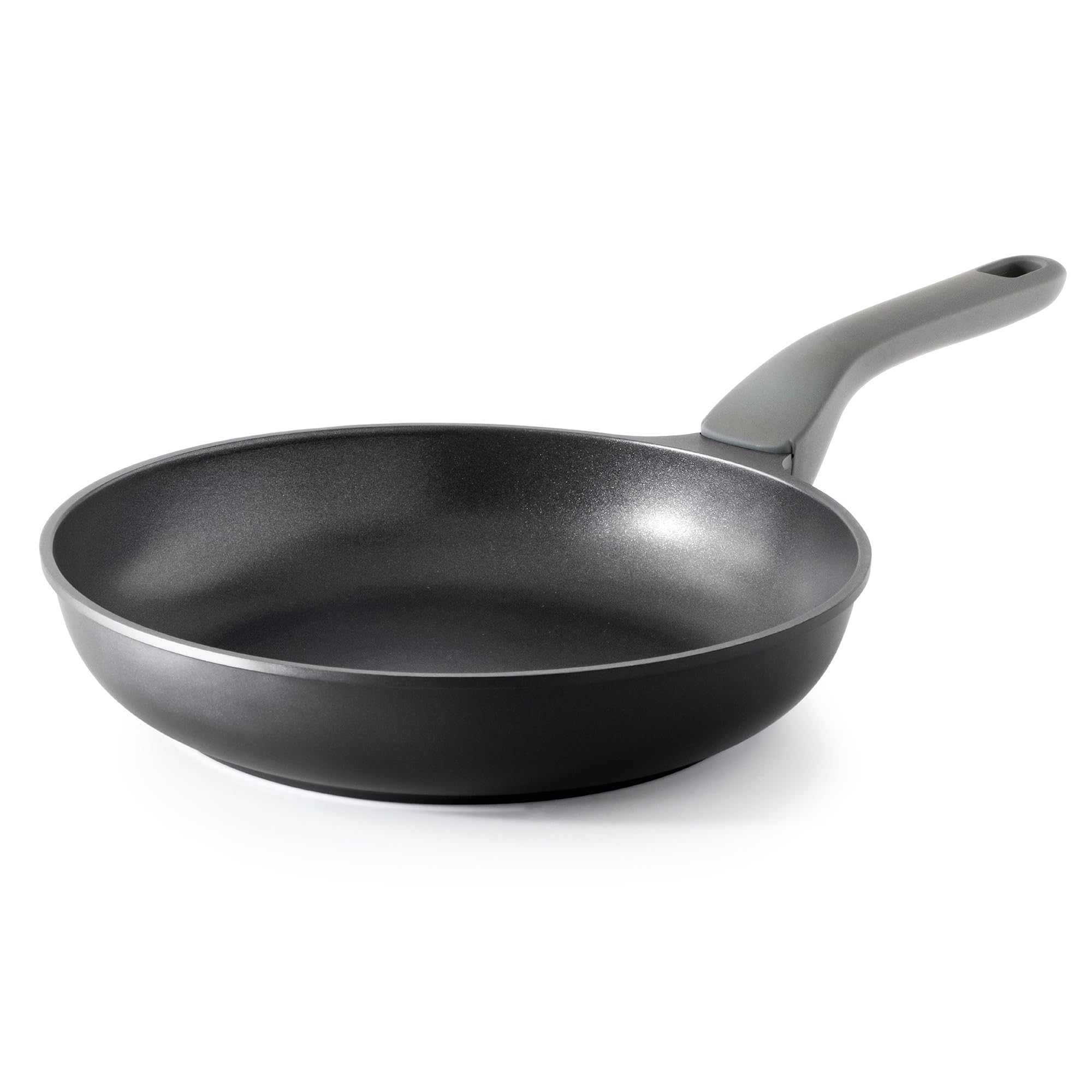 PRICUSIS Nonstick Frying Pan, 8/10/12 Inch Skillet with Stay Cool Handle, Fully Coated, Induction Compatible, 100% Dishwasher Safe, PFOA Free（10 Inch, Black Sesame）