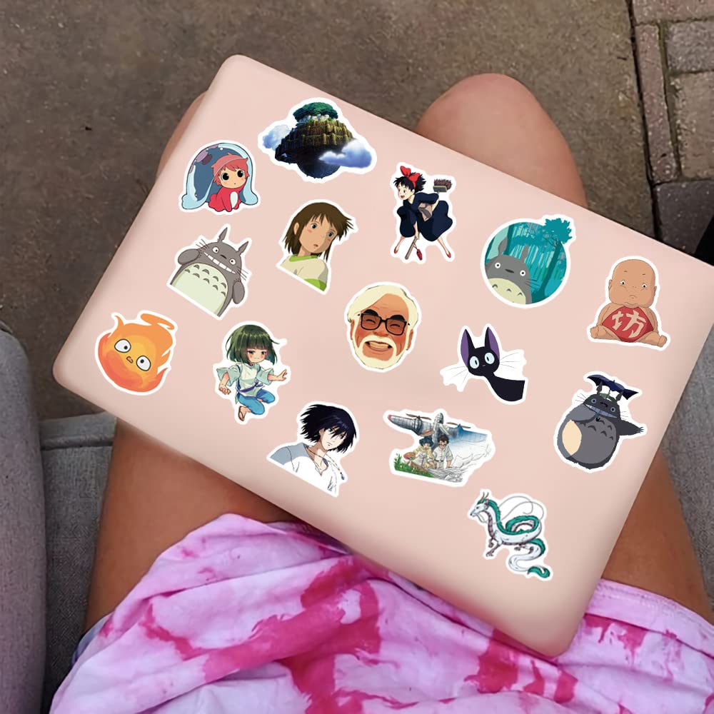 100PCS Cartoon Anime Miyazaki Hayao Stickers for Laptop,Studio Ghibli Anime Vinyl Movie Stickers for Water Bottle, Phone，Hard Hat，Skateboard，Scrapbooking，Gifts for Kids/Adults