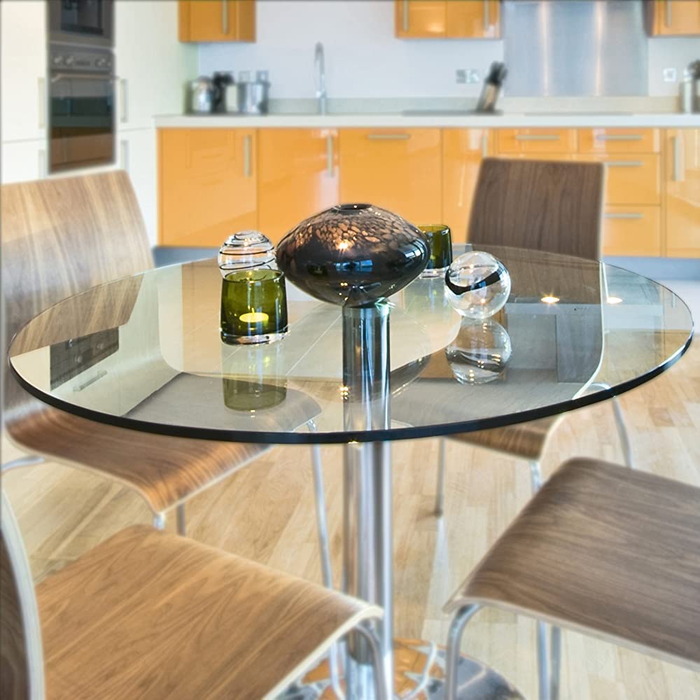 12" Inch Round Glass Table Top 1/2" Thick Tempered Beveled Edge by Fab Glass and Mirror