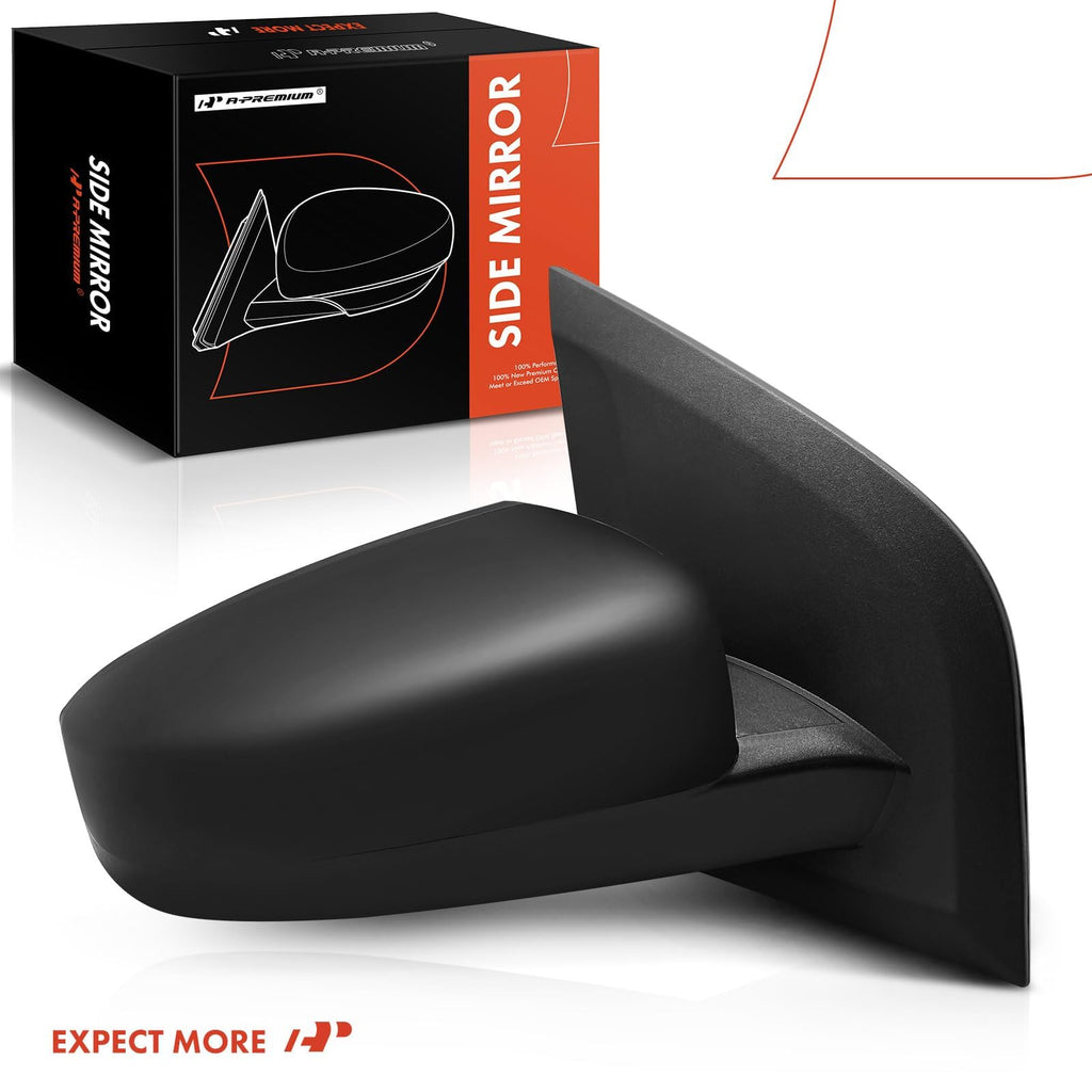 A-Premium Pair (2) Driver and Passenger Side Power Door Mirror - Compatible with Nissan Sentra 2007-2012 - Non-Heated Non-Folding Black Outside Rear View Mirror - Replace# 96302ET01E