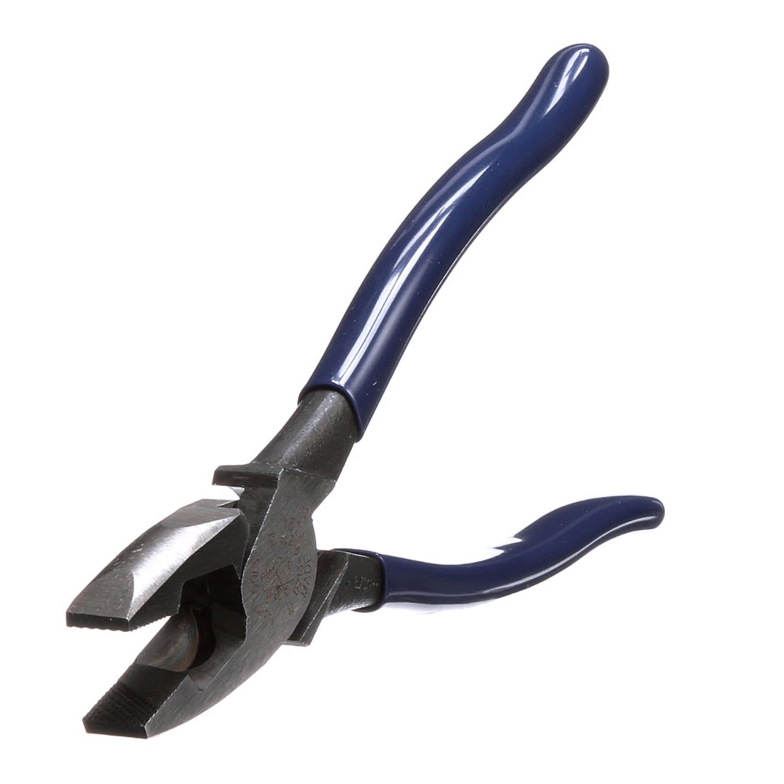 Klein Tools D213-9NETH Lineman's Bolt-Thread Holding Pliers, High-Leverage Streamline Design with Rounded Nose and Knurled Jaw, 9-Inch