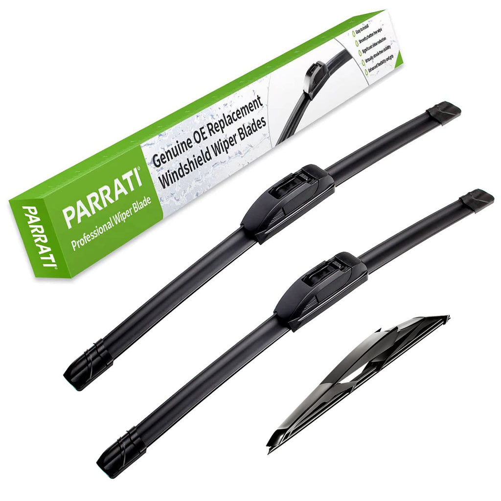 PARRATI® Windshield Wipers for Jeep Wrangler 2007-2017/Wrangler JK 2008-2018,15"+15" Front and 13" Rear,OEM Replacement Wiper Blades,Quiet & Streak-Free(Set of 3)