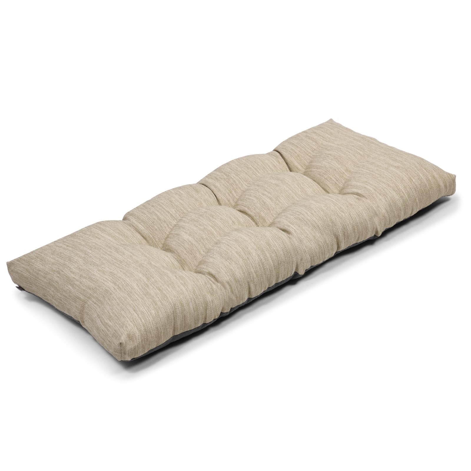 baibu 36 Inch Classic Solid Color Bench Cushion with Ties, Super Soft Indoor Outdoor Rectangle Bench Seat Cushion Standard Size Foam Pad with Non-Slip Bottom - One Pad Only (Beige, 36x15x3in)