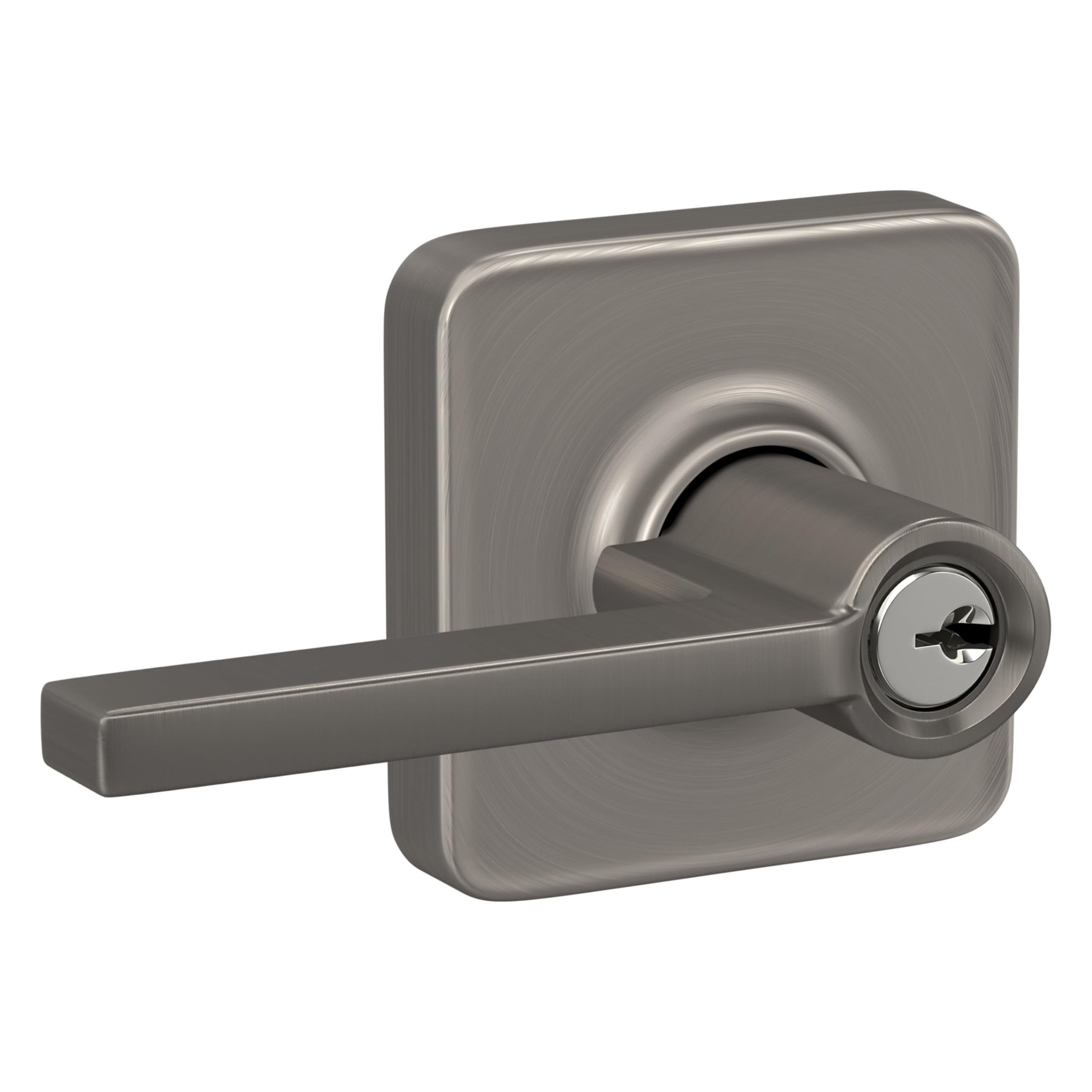 Schlage F10 LAT 716 Latitude Door Lever, Hall & Closet Passage Lock, Aged Bronze