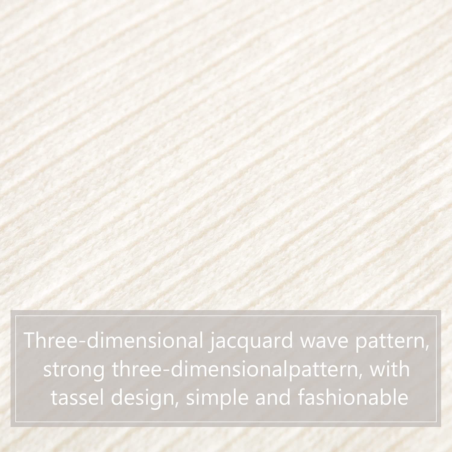 NTBAY Acrylic Knitted Throw Blanket, Lightweight and Soft Cozy Decorative Woven Blanket with Tassels for Travel, Couch, Bed, Sofa, 51x67 Inches, Grey Wave
