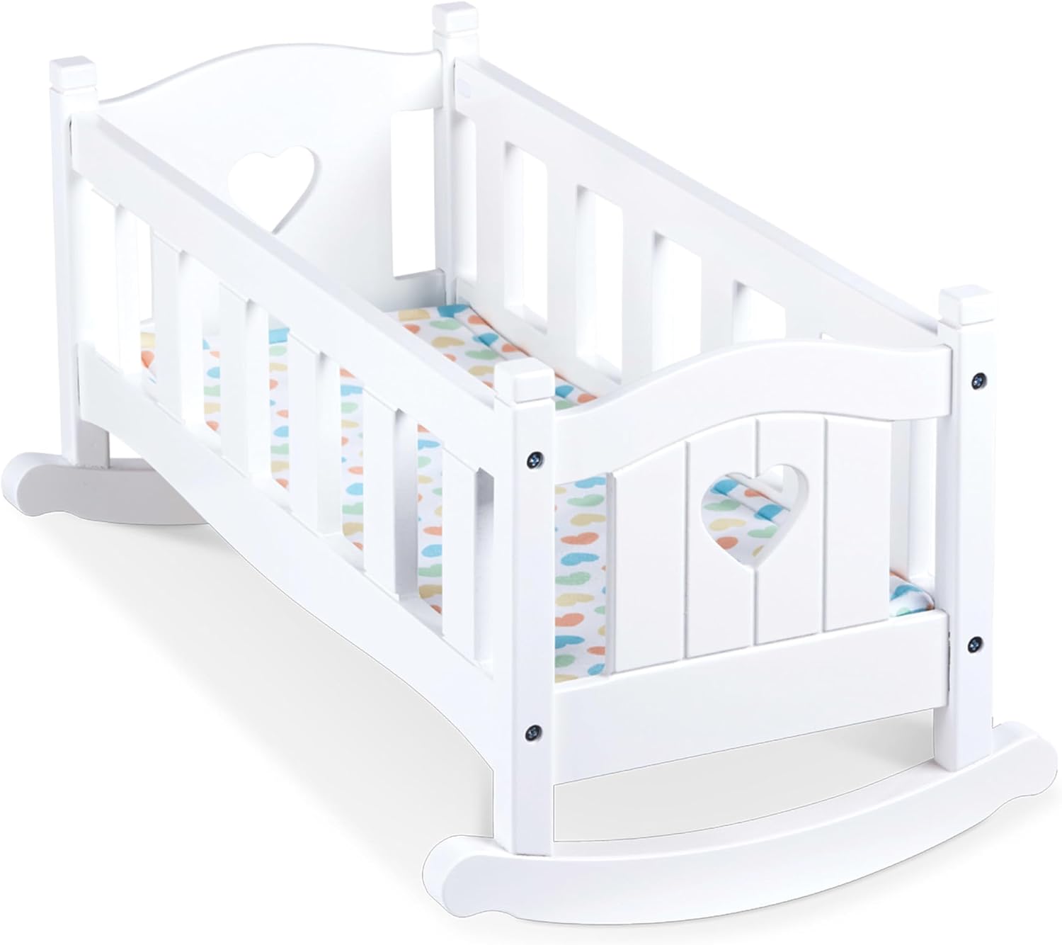 Melissa & Doug Wooden Play Cradle for Dolls - Baby Doll Crib and Baby Doll Bed with Mattress, Doll Accessories for Pretend Play and Stuffed Animals, Ages 3+