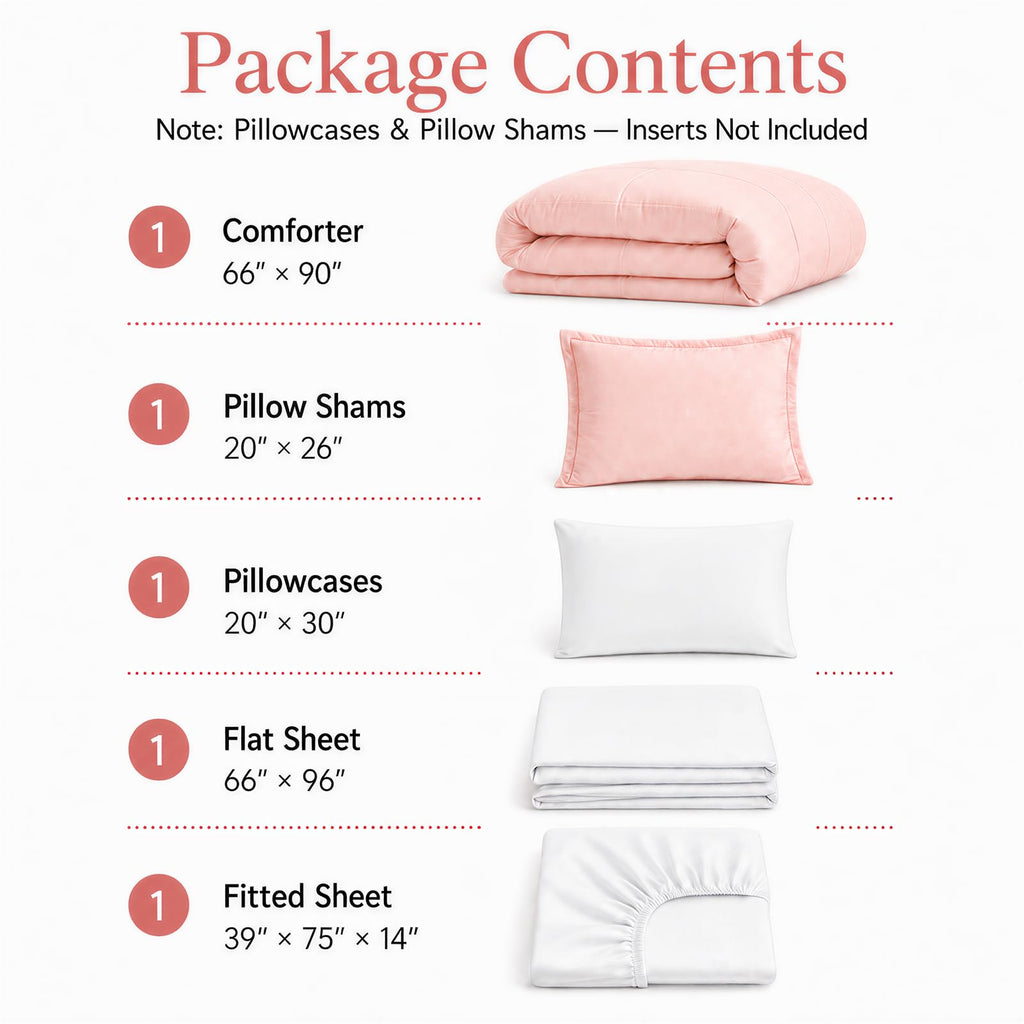 Beige Twin Comforter Set with Sheets - 5 Pieces Bed in a Bag Twin