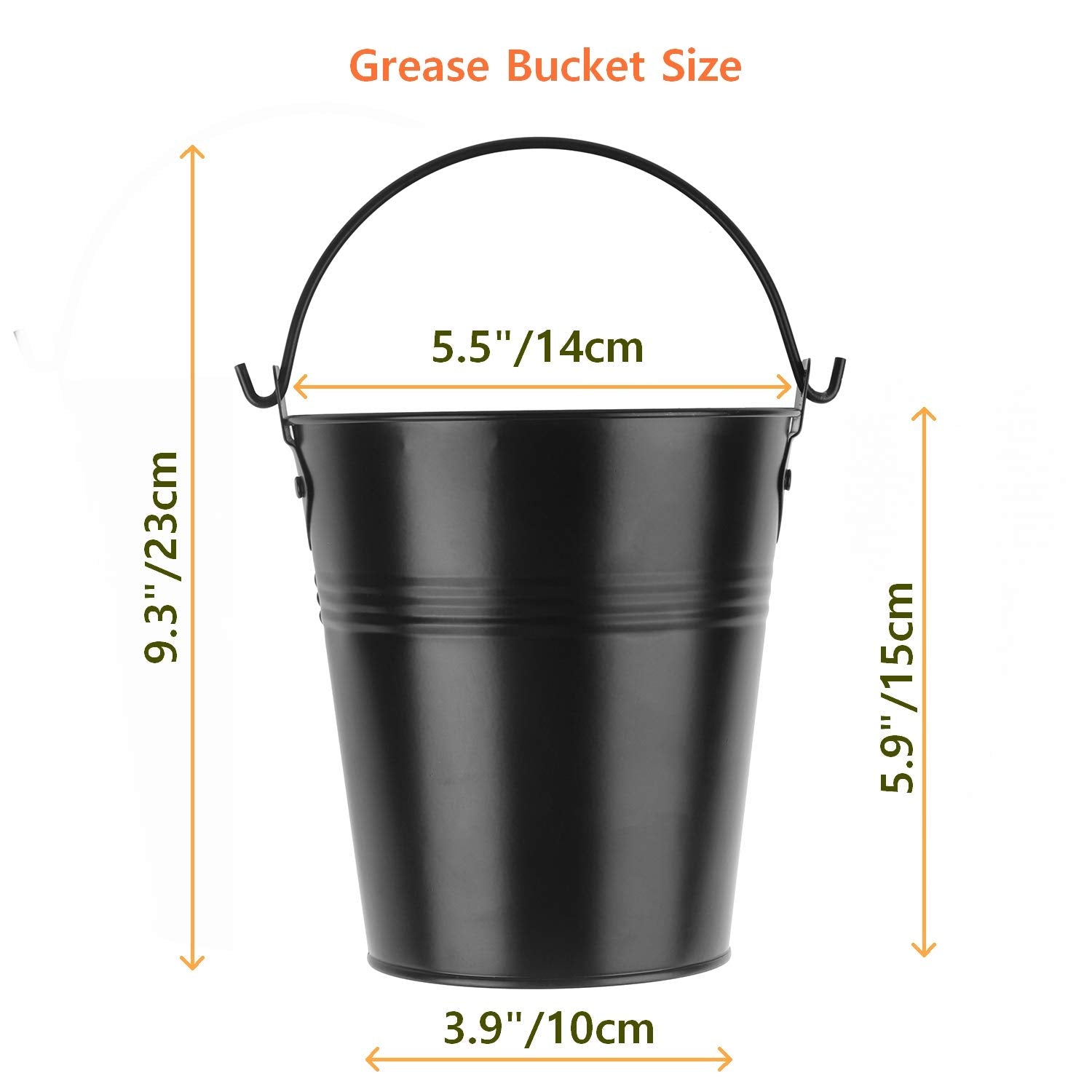 Drip Grease Bucket and 12-Pack Liners for Traeger 20/22/34 Series, Pit Boss etc Pellet Grill Smoker (Black 12)