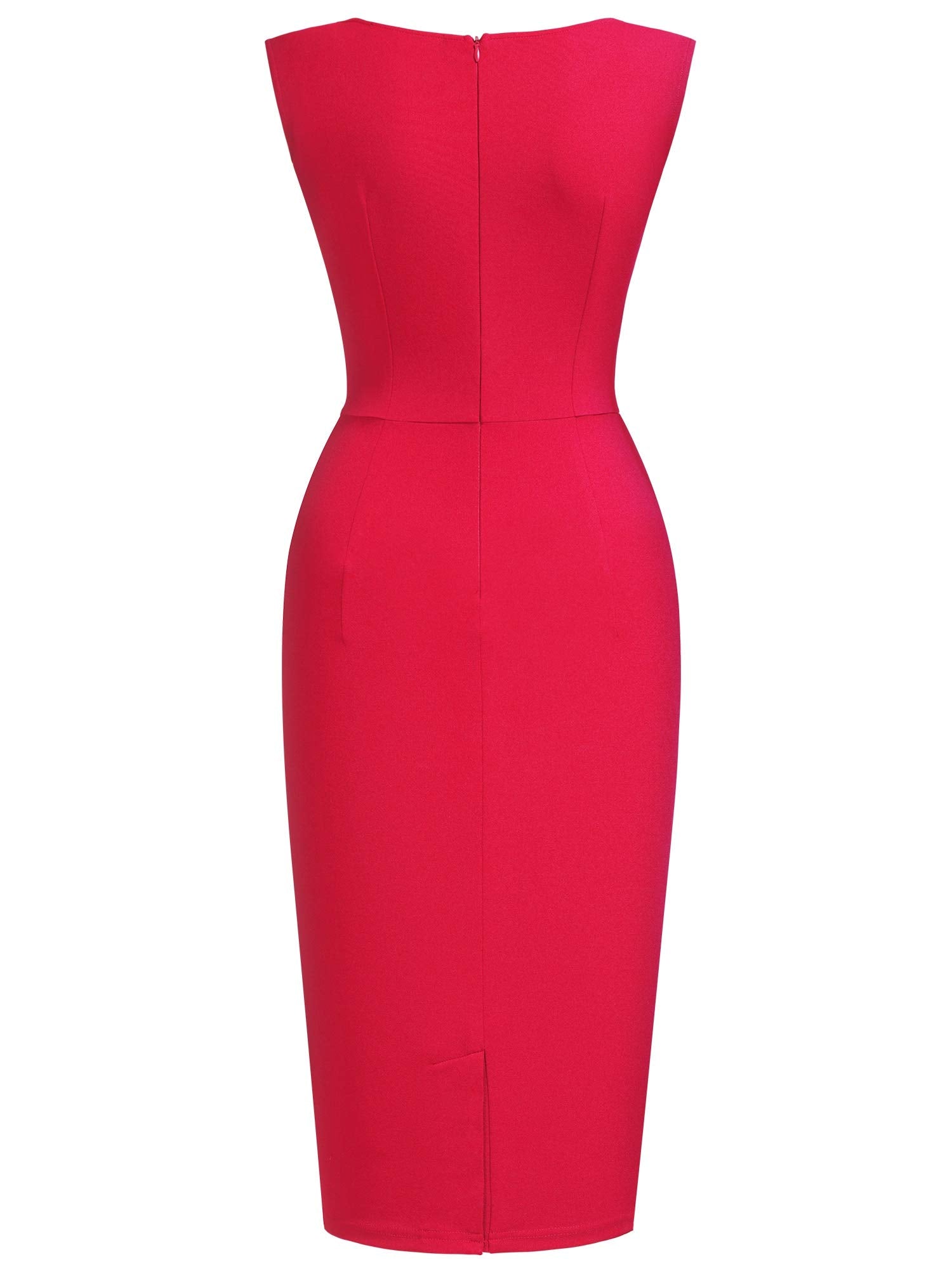 Miusol Women's Retro Ruffle Style Slim Work Pencil Dress