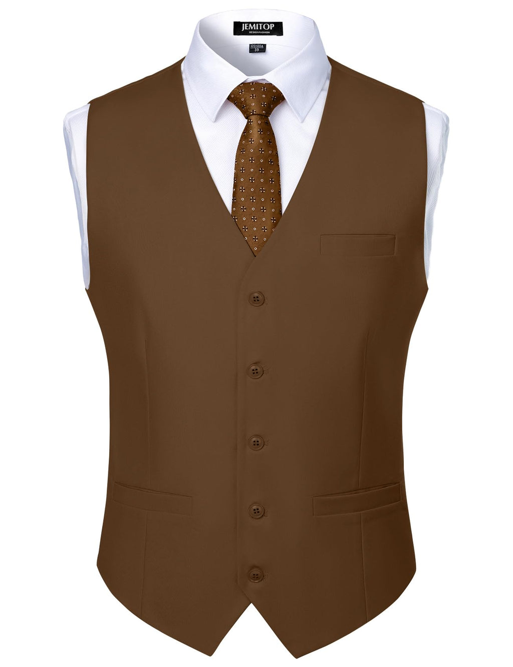 JEMITOP Men's Classic Slim Fit Dress Vest Formal Wedding Prom Tuxedo Suit Vest with Pocket
