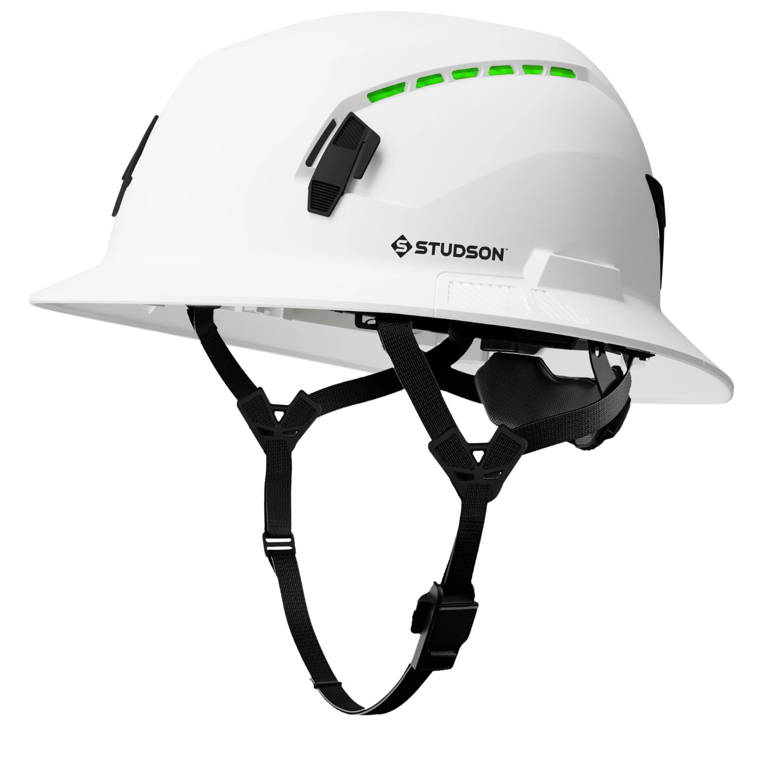 STUDSON SHK-1 Full Brim Safety Helmet: ANSI/ISEA Z89.1 Type II Compliant (R 2019), Lightweight & Breathable, NFC Emergency Contact Chip, One Size, Class C & E Protection
