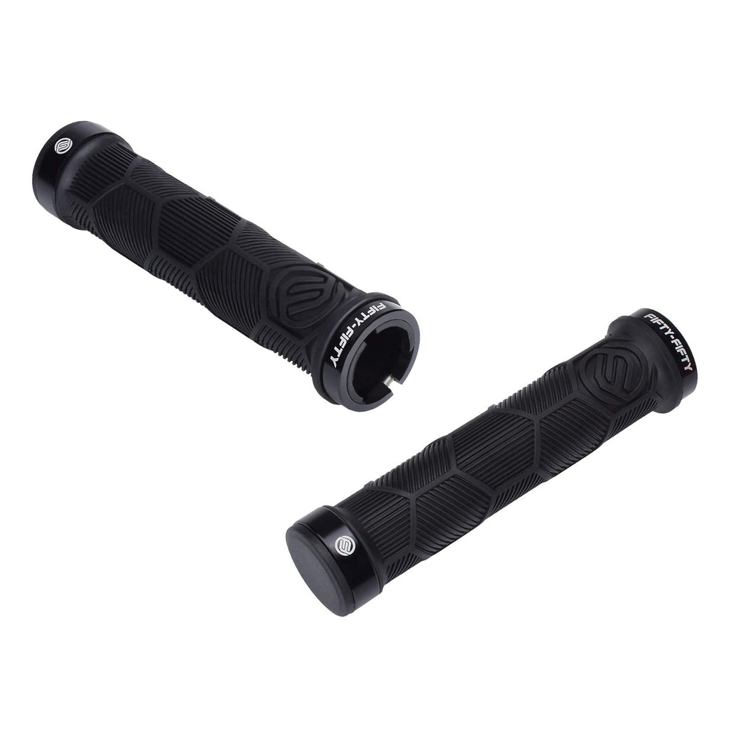 FIFTY-FIFTY Double Lock-On Mountain Bike Grips, Bicycle Handlebar Locking Grips, Non-Slip MTB Handle