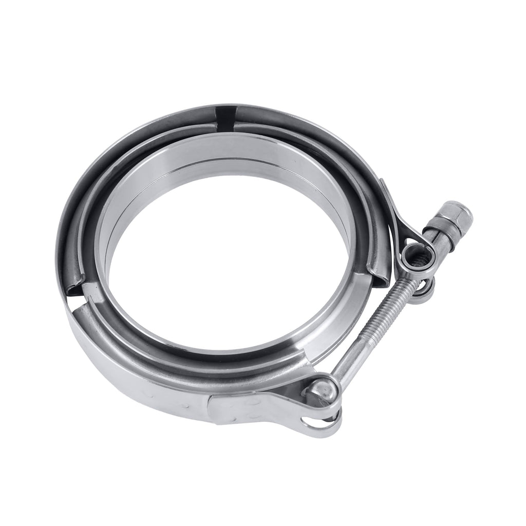 2.25" V-Band Flange Clamp Kit With Ridge Stainless Steel Replacement For Exhaust Downpipe 2.25 Inch