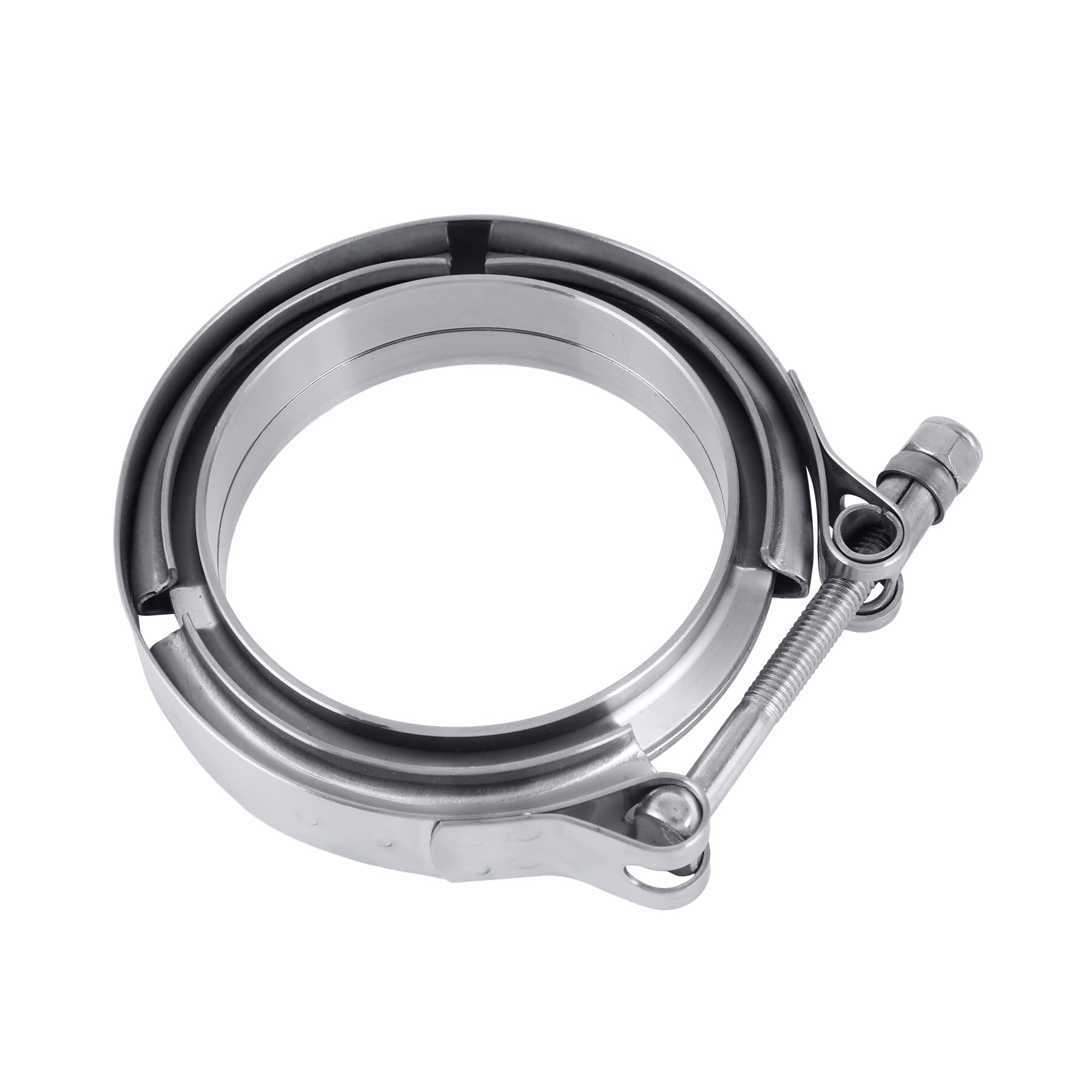 2.25" V-Band Flange Clamp Kit With Ridge Stainless Steel Replacement For Exhaust Downpipe 2.25 Inch