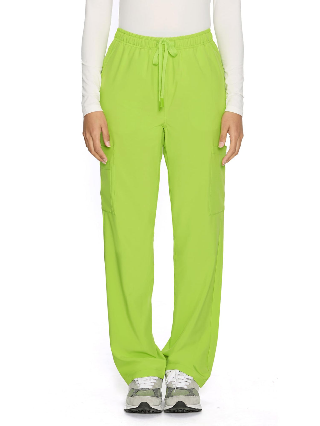 COZYFIT Straight Leg Scrub Pants for Women, Drawstring Soft Stretch, Anti-Wrinkle Women's Scrub Pants with 6 Pockets