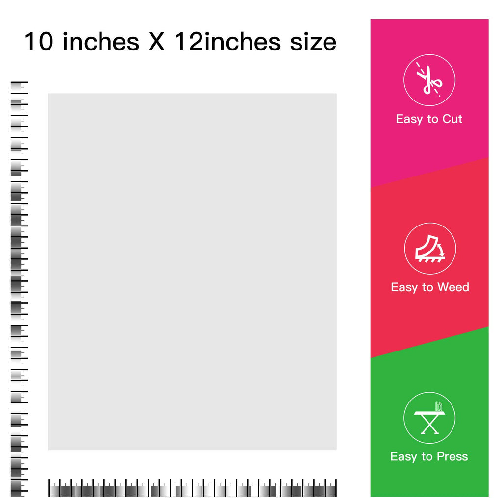 JANDJPACKAGING Baby Blue Heat Transfer Vinyl HTV - 10 Sheets Easy to Weed T-Shirt Iron on Vinyl Compatible with Cricut Cutting Machine & Silhouette Cameo, All Craft Cutters