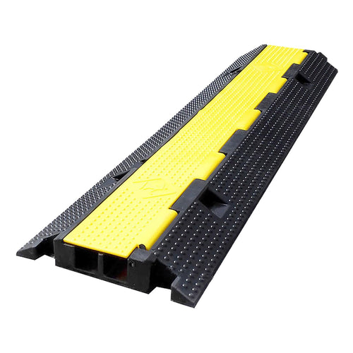 4 Pack Rubber Cable Ramp Hose Cable Protector Ramp 1 Channel 11000Lbs Load Capacity Traffic Speed Bump Wires Power Lines Extension Cord Cover for Indoor Outdoor