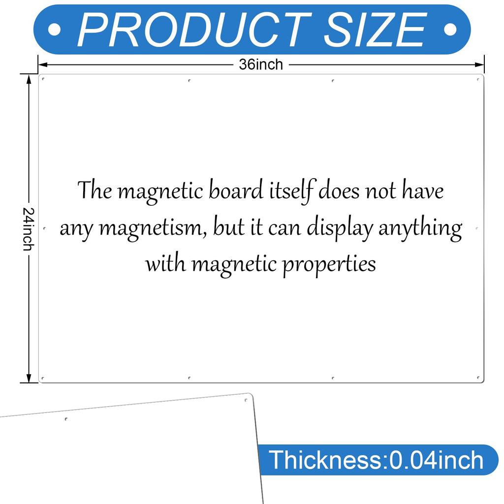 Ireer Magnetic Board Steel Magnet Bulletin Boards for Walls to Display Magnetic Notes Photos for Home Office Classroom, Pre Drilled with Screws and Dry Wet Erase Feature(Black,24 x 48 Inch)