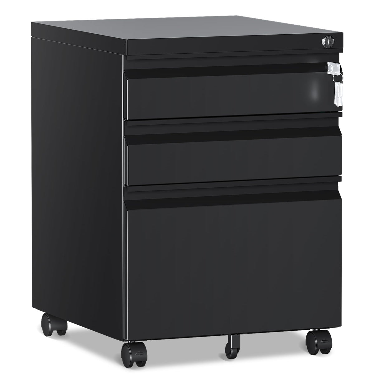 RAVIGIN 4 Drawer File Cabinet with Lock,Vertical Filing Cabinet for Home Office,Metal File Cabinets with Lock,Storage Files for A4/ Legal/Letter, Require Assembly, (Black)