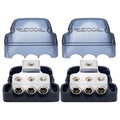RECOIL DB12 2 Way Power Distribution Block, 1 X 0/2/4 Gauge in / 2 X 4/8 Gauge Out Power Distribution Ground Distributor Block for Car Audio Amplifier Splitter