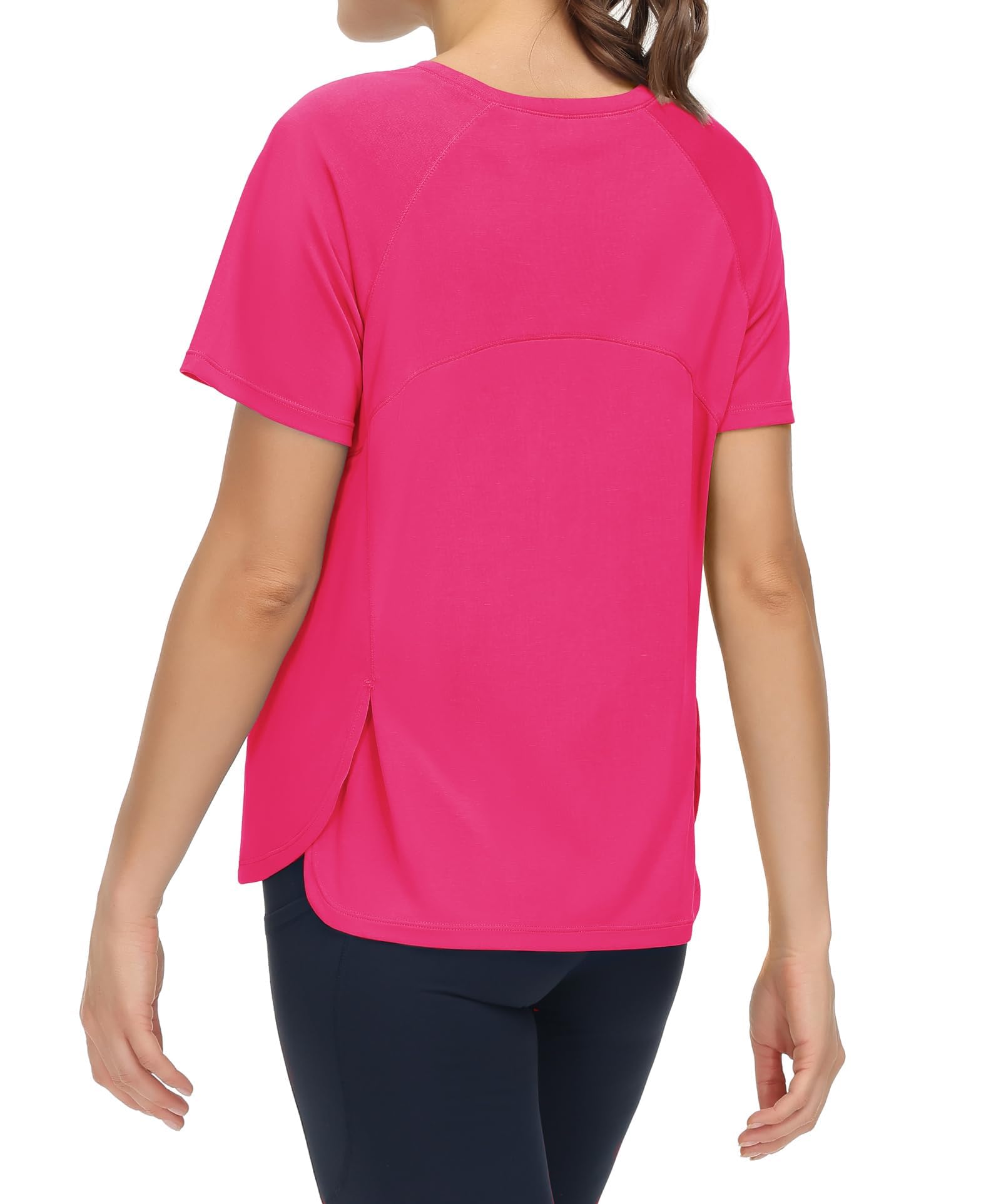 THE GYM PEOPLE Women's Short Sleeve Workout Shirts Breathable Yoga T-Shirts with Side Slits Athletic Tee Tops