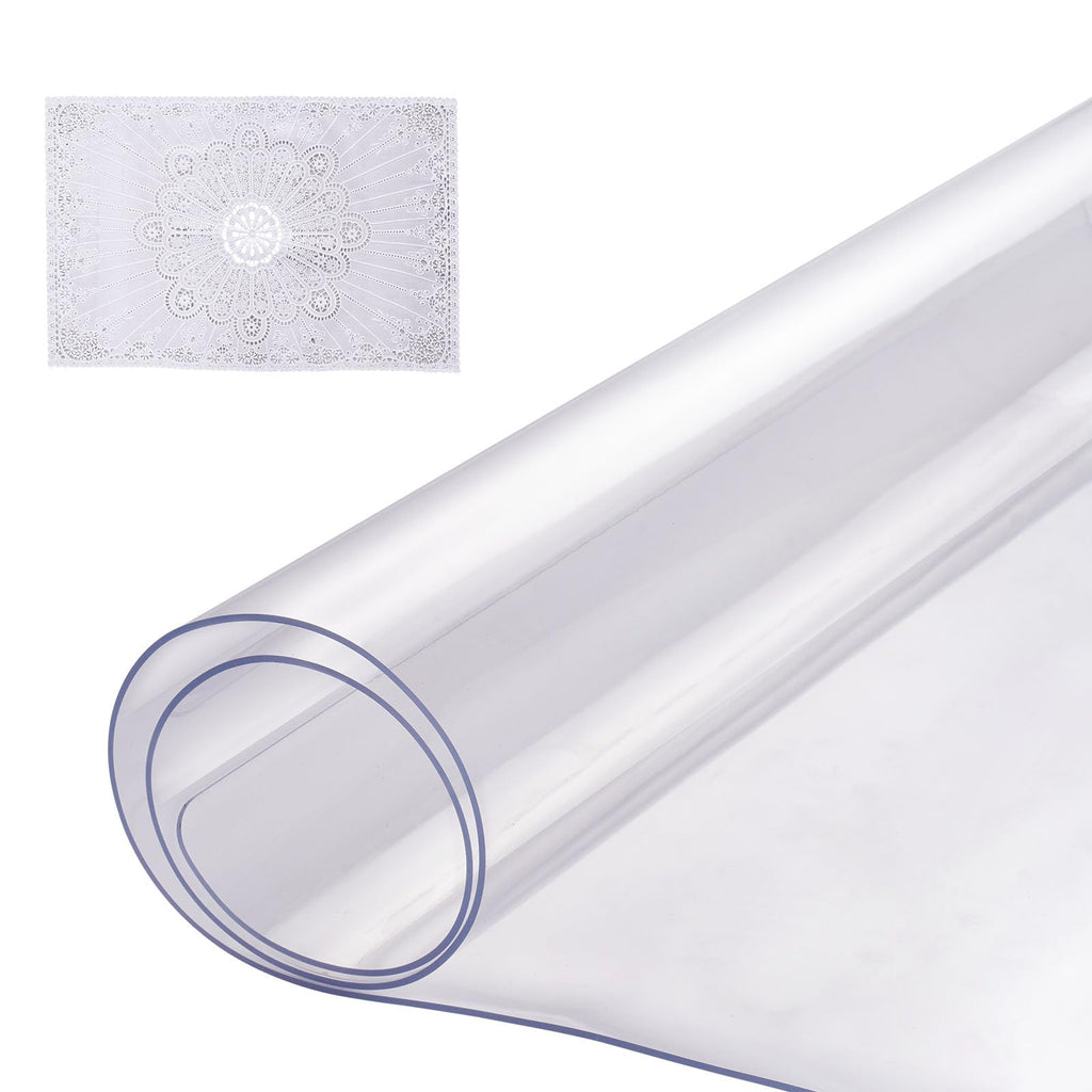 VEVOR Clear PVC Square Tablecloth, 12" x 12", 1.5mm Thick, Waterproof, Stain Resistant, Durable, Desk, Coffee Table, Dining Room Table