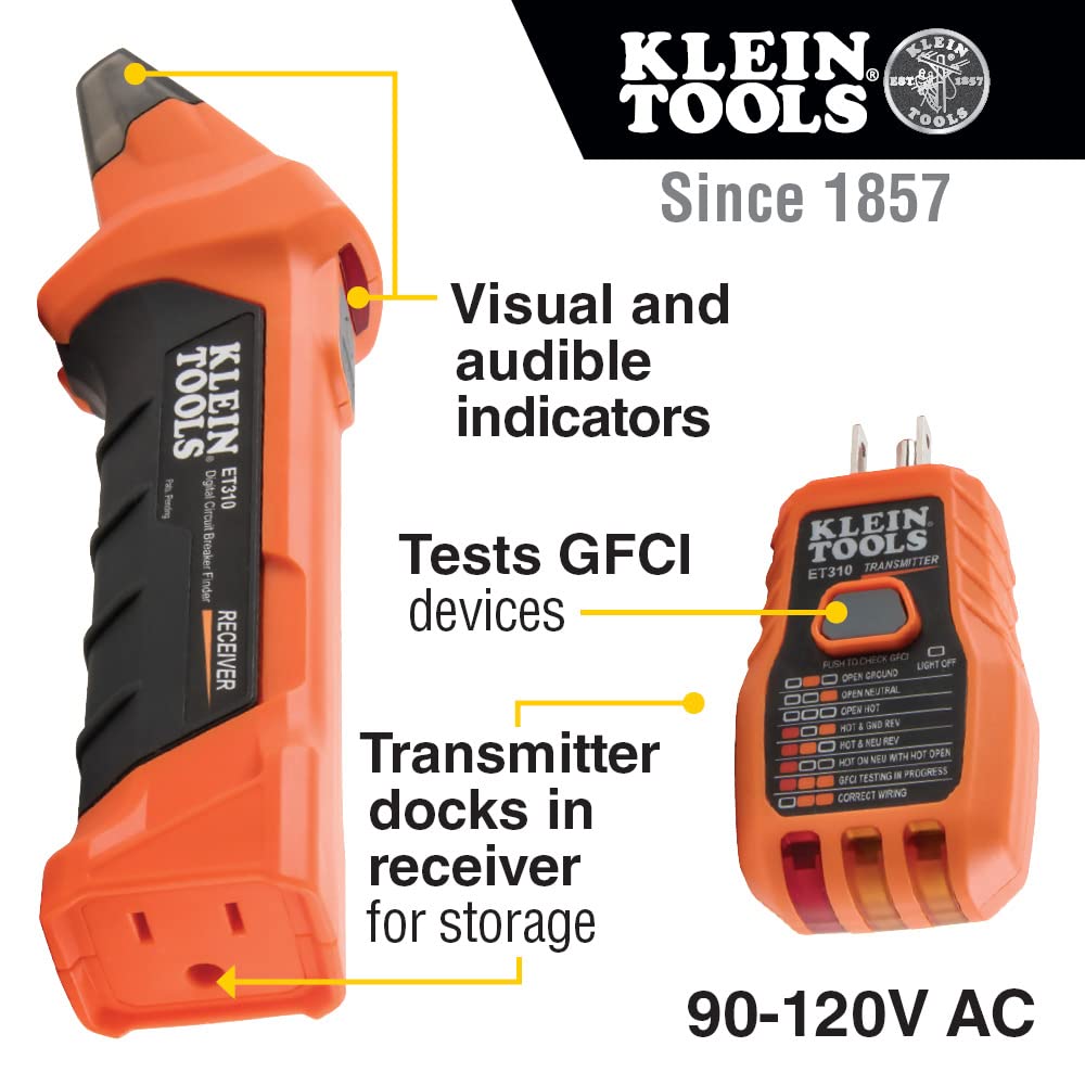 Klein Tools 69355 Digital Multimeter Premium Electrical Test Kit with Non-Contact Voltage Tester, Receptacle Tester, Test Leads