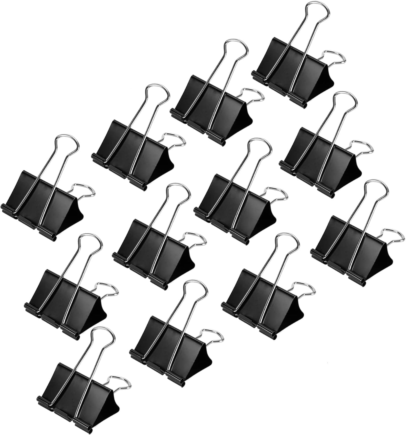 Amazon Basics Sturdy Binder Clips for Office Use, 96 Count, Medium, 1.25 in, Black (Pack of 12)