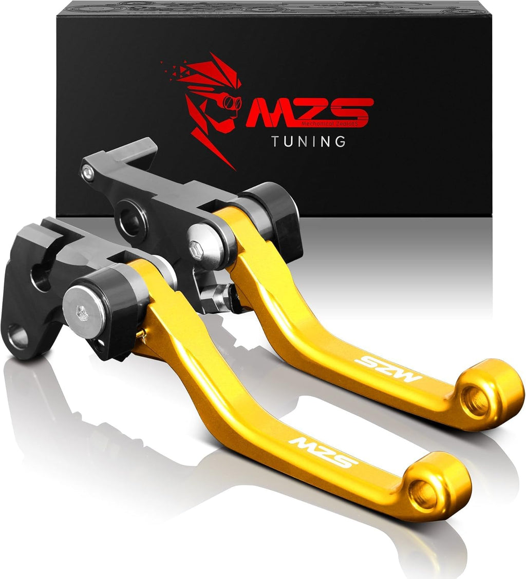 MZS Black Dirt Bike Brake Clutch Levers Pivot Adjustable CNC Compatible with YZ65 2018-2025 / YZ80 YZ85 2015-2025