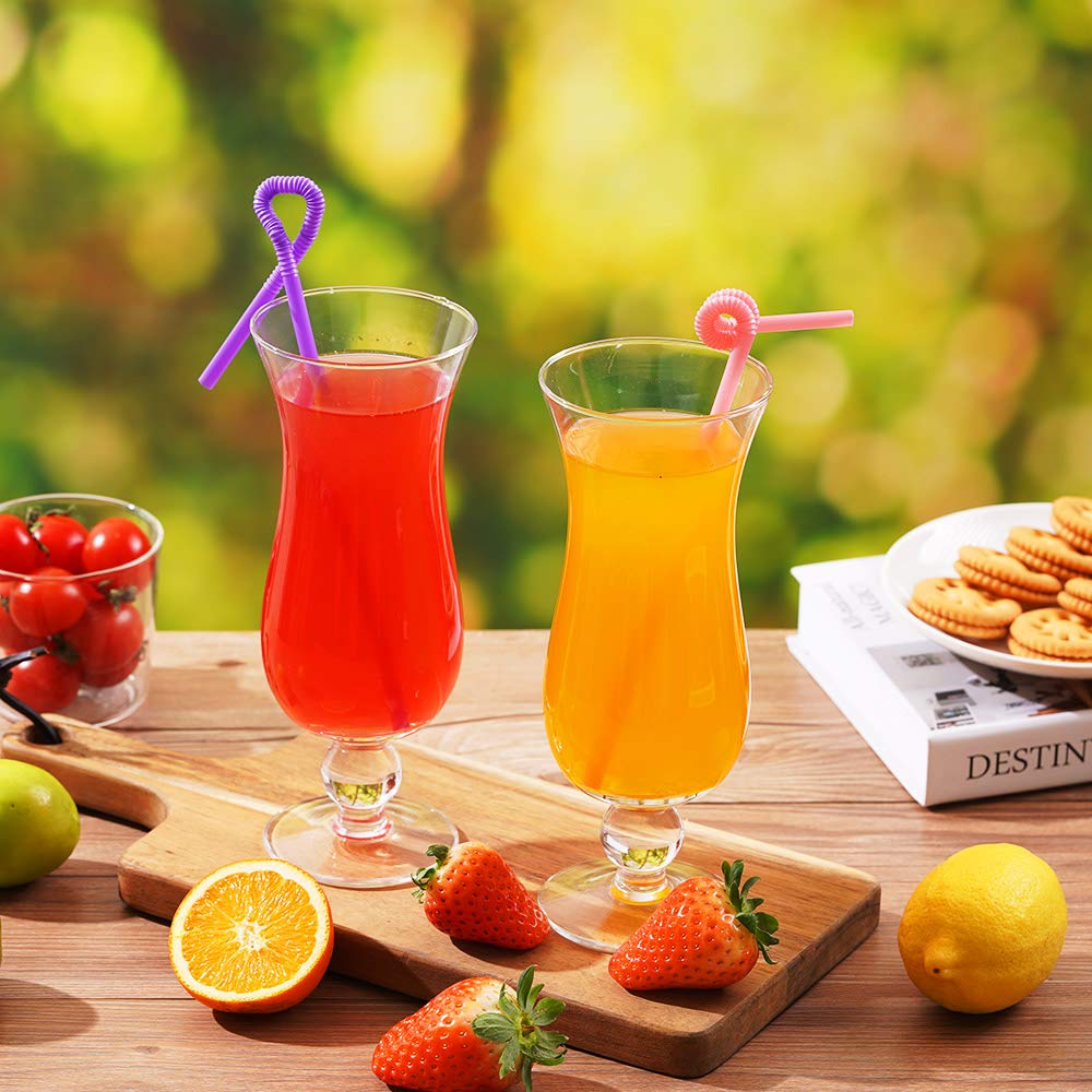 100 Pcs Colorful Plastic Long Flexible Straws.(0.23''diameter and 10.2"long)
