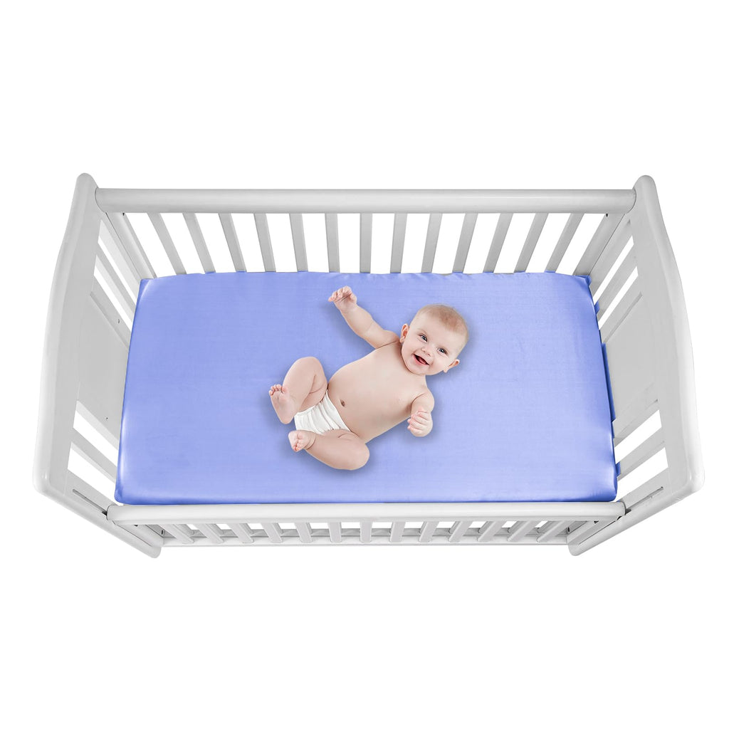 GUNTAIL Baby Crib Sheets for Boys Girls, 2 Pack Fitted Crib Sheet for Standard Crib and Toddler Mattress, Soft Microfiber Baby Sheet 52x28x8in (Brown & Green)