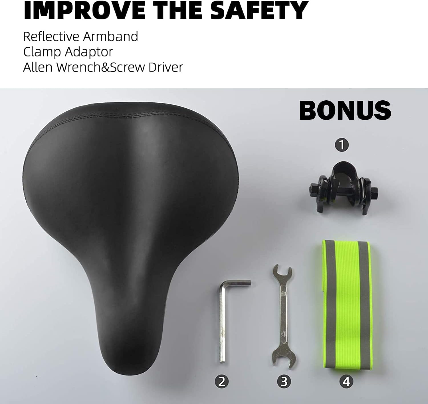 2024 New Noseless Bike Seat Cushion for Men & Women - Extra Padding & Comfort Wide Bicycle Seat, Oversized Comfortable Saddle for Peloton Bikes, Exercise Bikes, Electric Bikes, Cruiser Bikes
