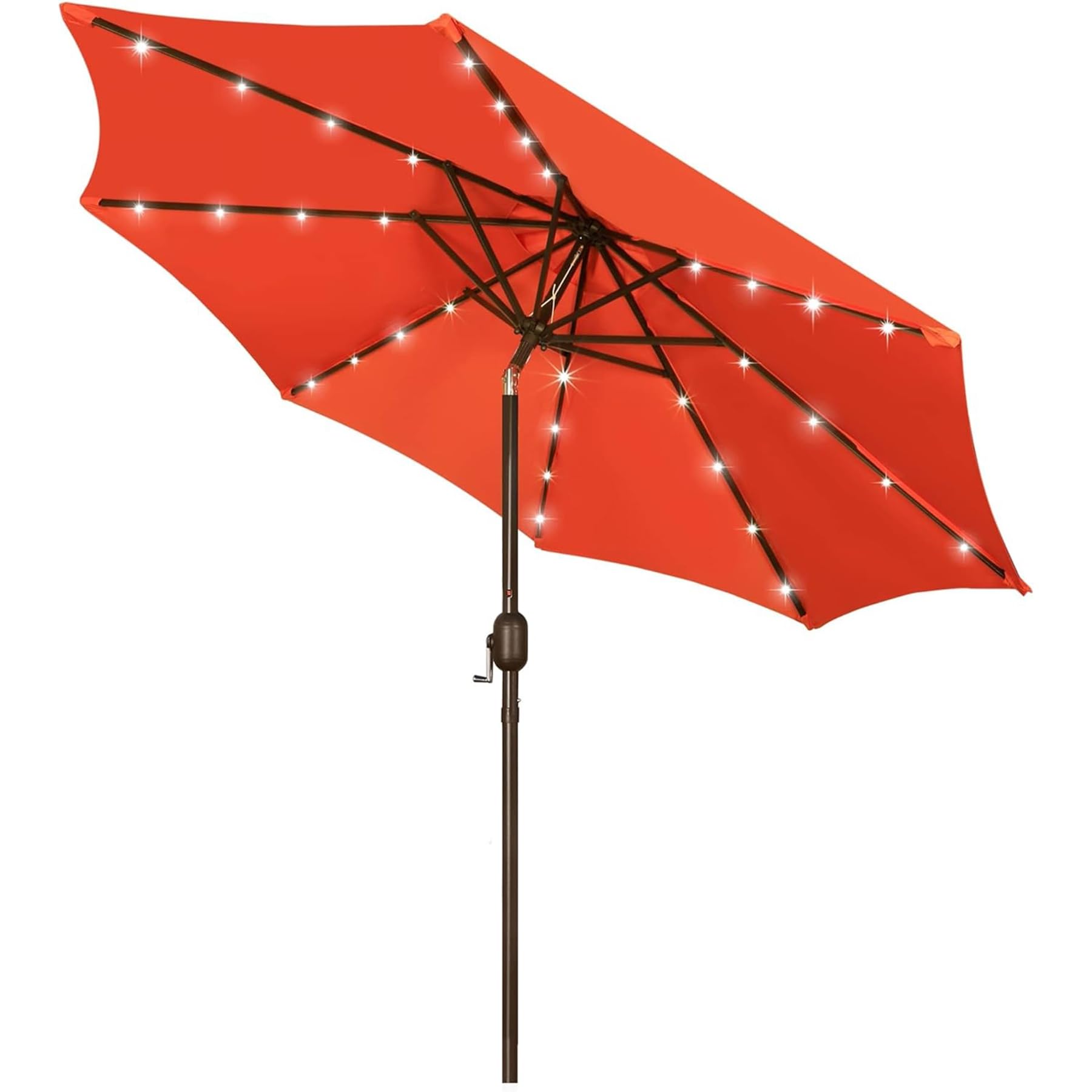 Blissun 9 ft Solar Umbrella, 32 LED Lighted Patio Umbrella, Table Market Umbrella, Outdoor Umbrella for Garden, Deck, Backyard, Pool and Beach (Light Blue)
