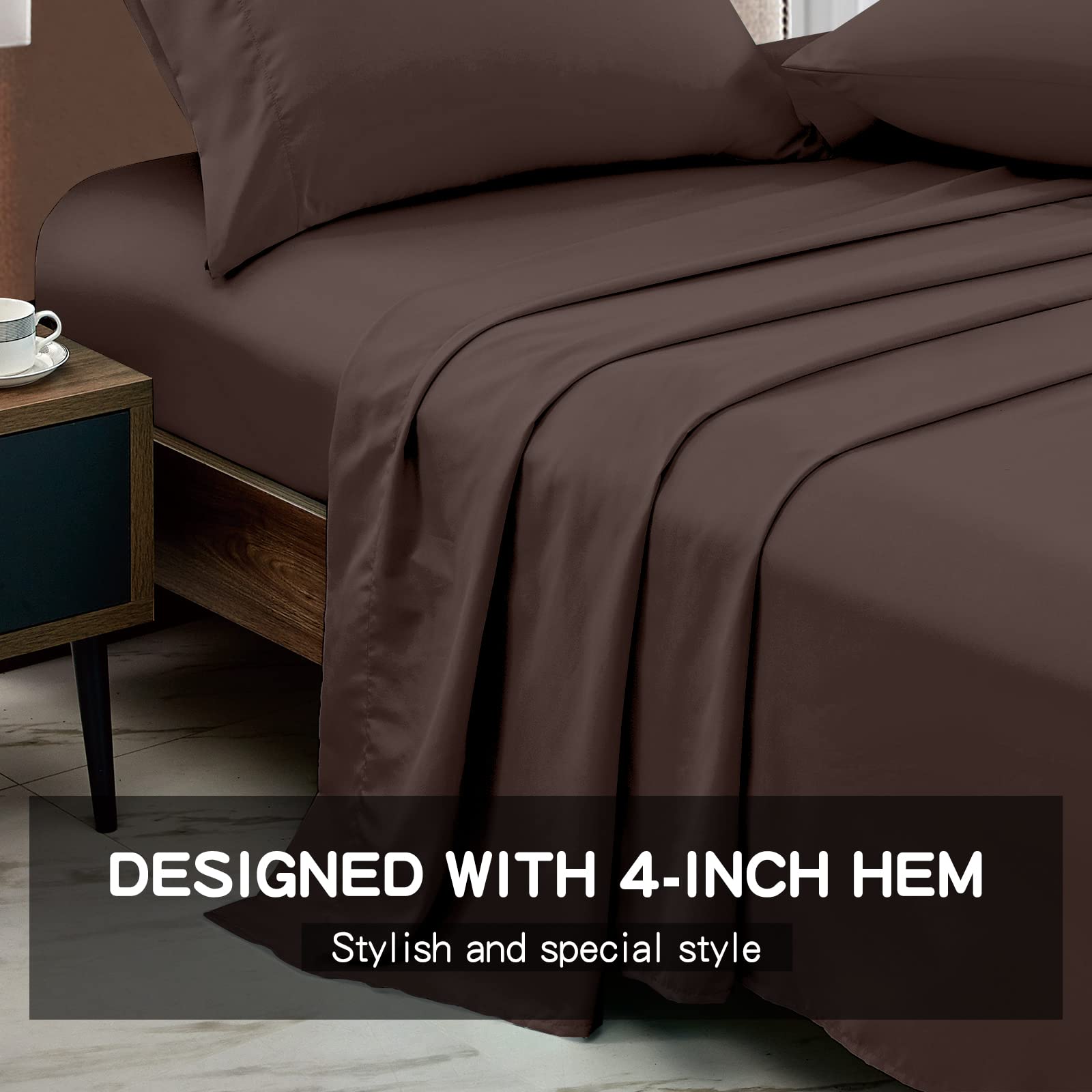 FreshCulture Twin XL Flat Sheet - Hotel Quality Twin XL Flat Sheet Only - Brushed Microfiber Top Sheet - Ultra Soft & Breathable - Wrinkle-Free - Easy Care - Single Flat Sheet (Twin XL, Beige)